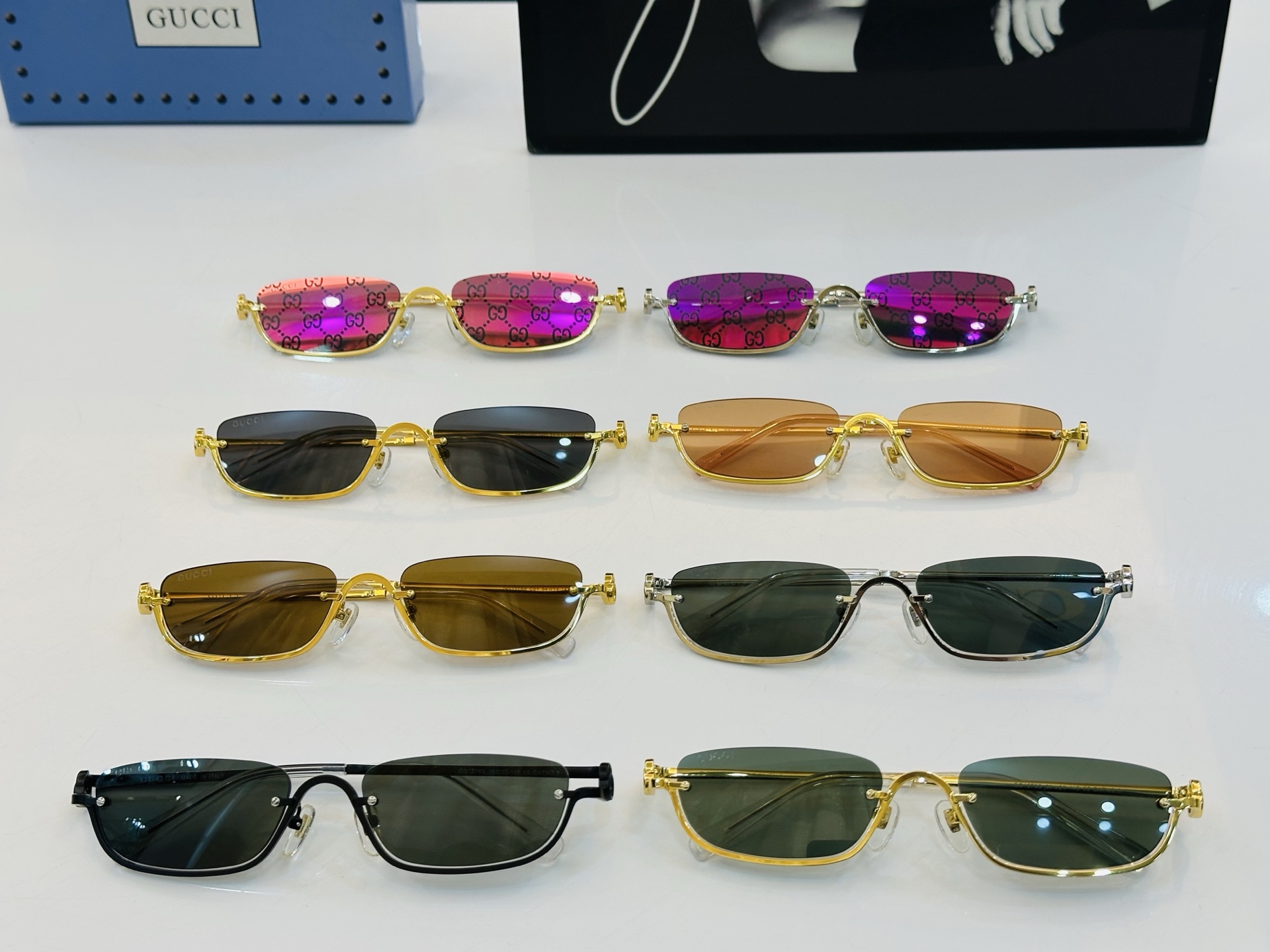 🔺GUCC*🔻 古家GG1278S Size：56口20-145  原版墨镜搭配镜框🔝🔝时尚靓丽 F个性