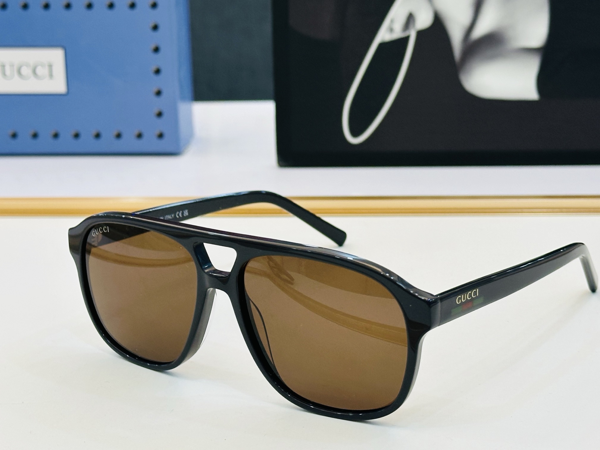 🔺GUCC*🔻 古家GG1856S Size：57口15-145 原版墨镜搭配镜框🔝🔝时尚靓丽 L个性十
