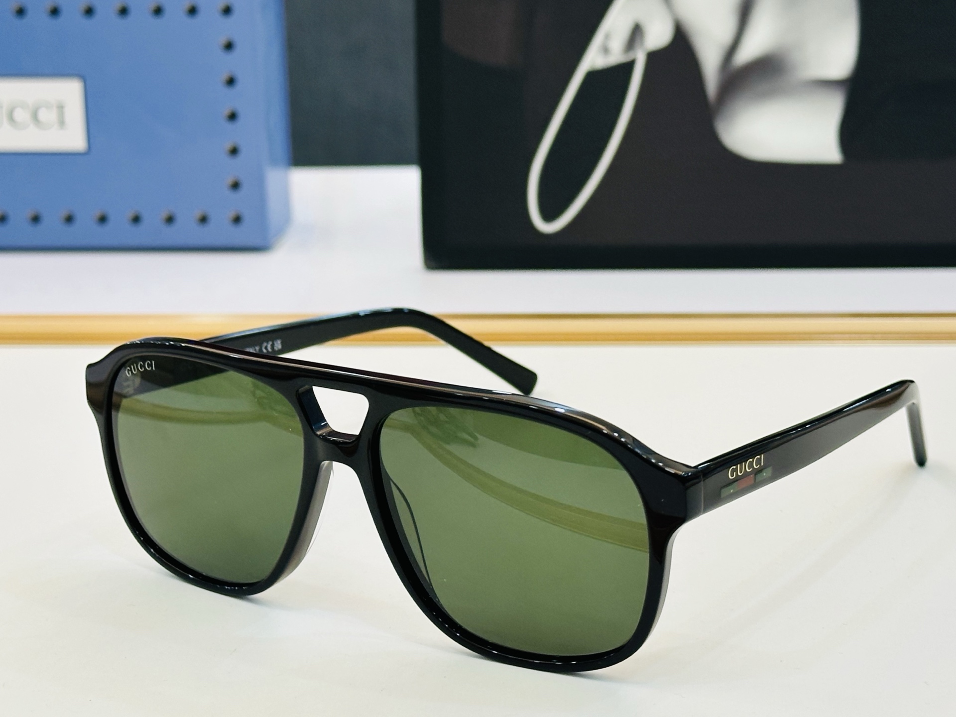 🔺GUCC*🔻 古家GG1856S Size：57口15-145 原版墨镜搭配镜框🔝🔝时尚靓丽 L个性十