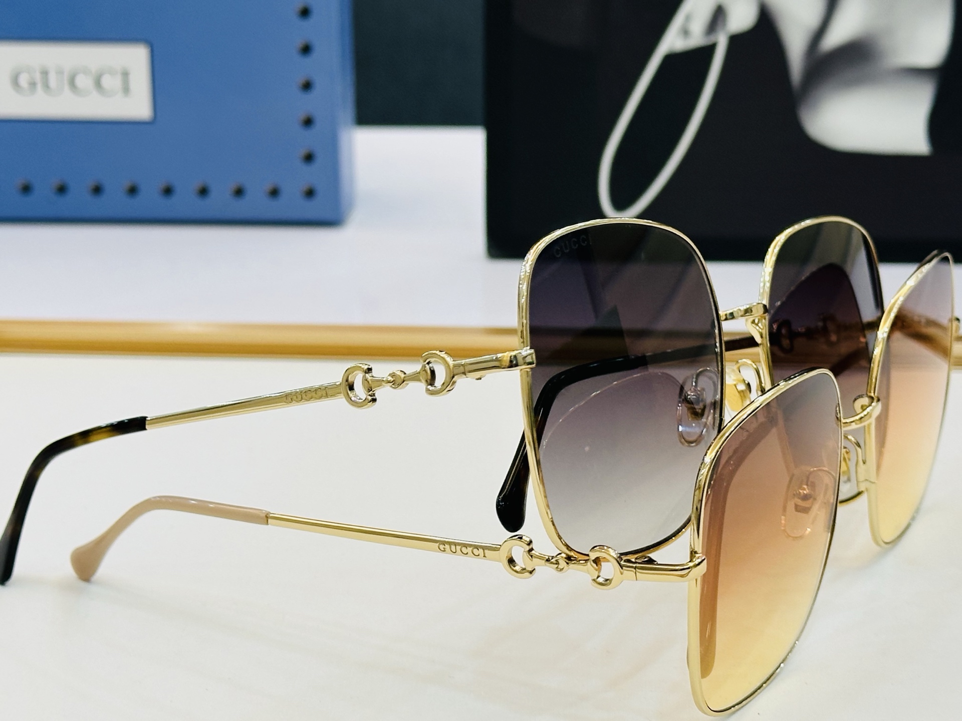 🔺GUCC*🔻 古家GG0879S Size：61口18-140 原版墨镜🔝🔝时尚靓丽 B个性十足❤️