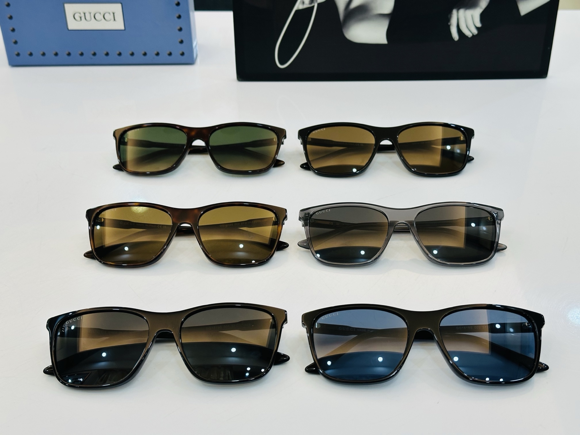 🔺GUCC*🔻 古家GG1819S Size：57口17-145 原版墨镜搭配镜框🔝🔝时尚靓丽 L个性十