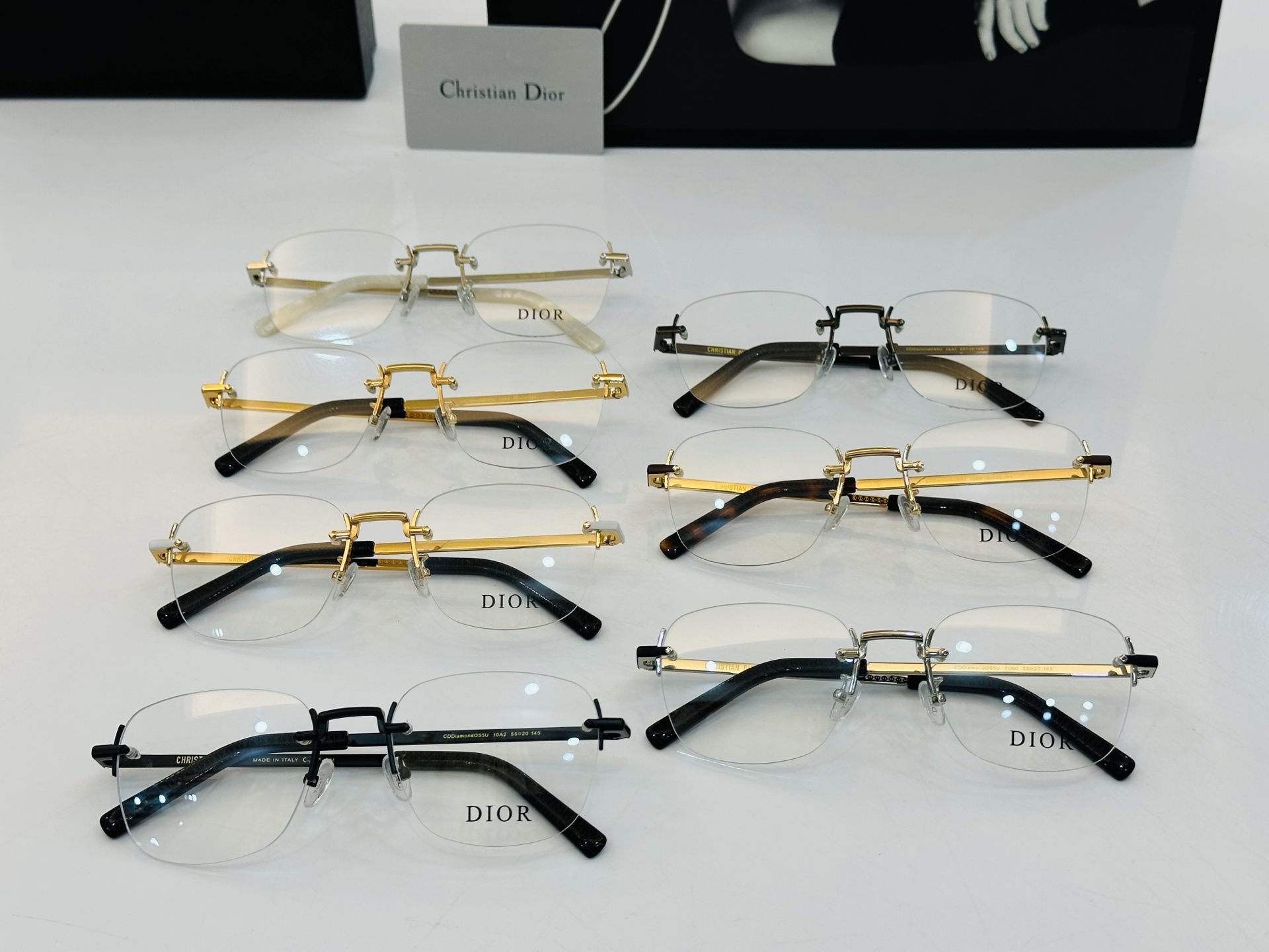 推荐 Dio* 迪家 CD OS5U Size：55口20-145 平光镜 镜腿精美装饰 XL时尚百搭 