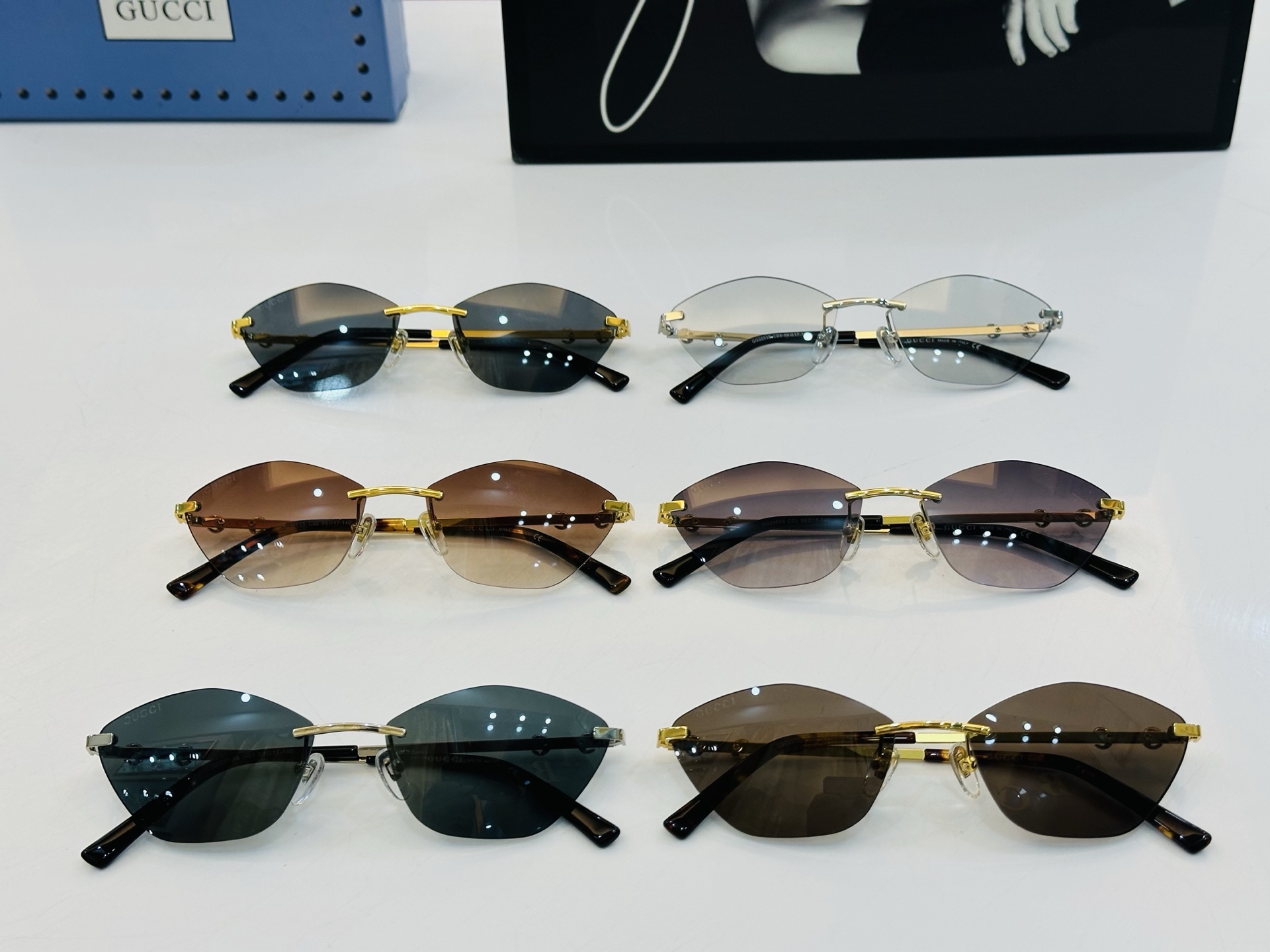 🔺GUCC*🔻 古家GG2053S Size：59口17-140 原版墨镜搭配镜框🔝🔝时尚靓丽 F个性十