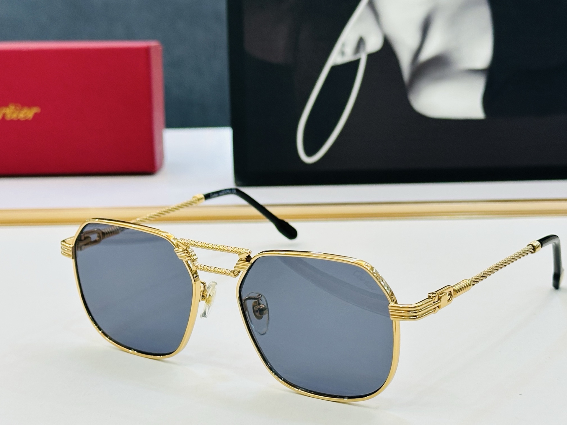 🆕 原版Cartie* 卡家 官网经典款 太阳镜 CT0368/S Size：58口19-140 电镀工