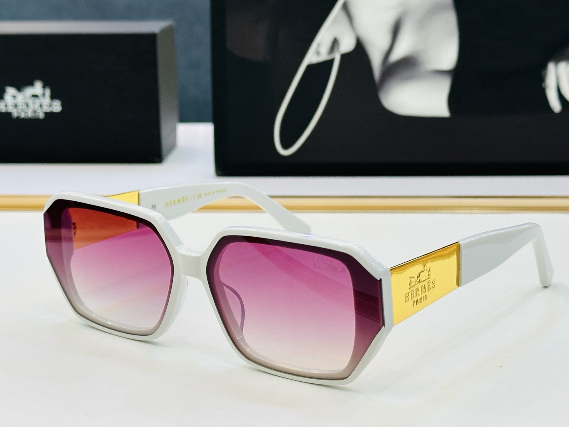 [玫瑰]爱马仕 网红款 9710 Size：55口20-145 👏🎉超级经典 高品质墨镜🎈色][色] J