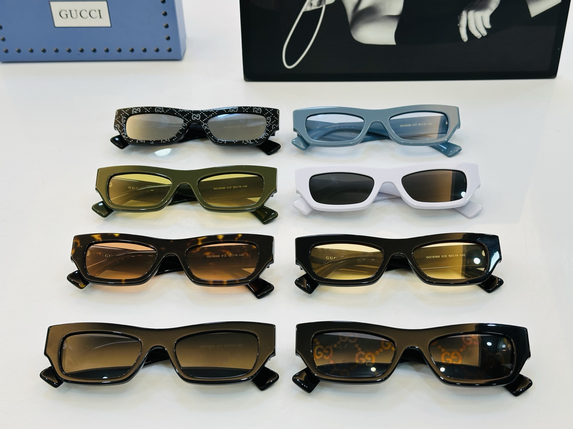🔺GUCC*🔻 古家GG1839S Size：52口19-145 原版墨镜搭配镜框🔝🔝时尚靓丽 1S 个