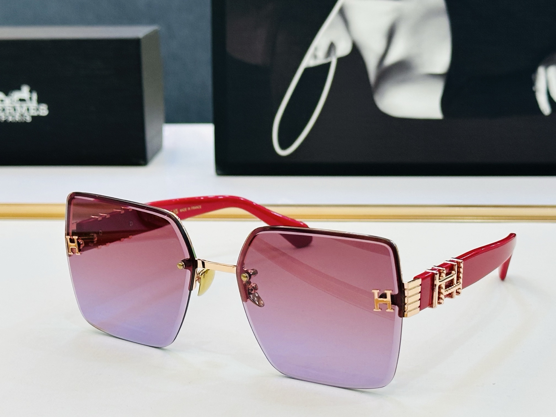 [玫瑰]爱马仕 网红款 9707 Size：62口17-143 👏🎉超级经典 高品质墨镜🎈色][色] b