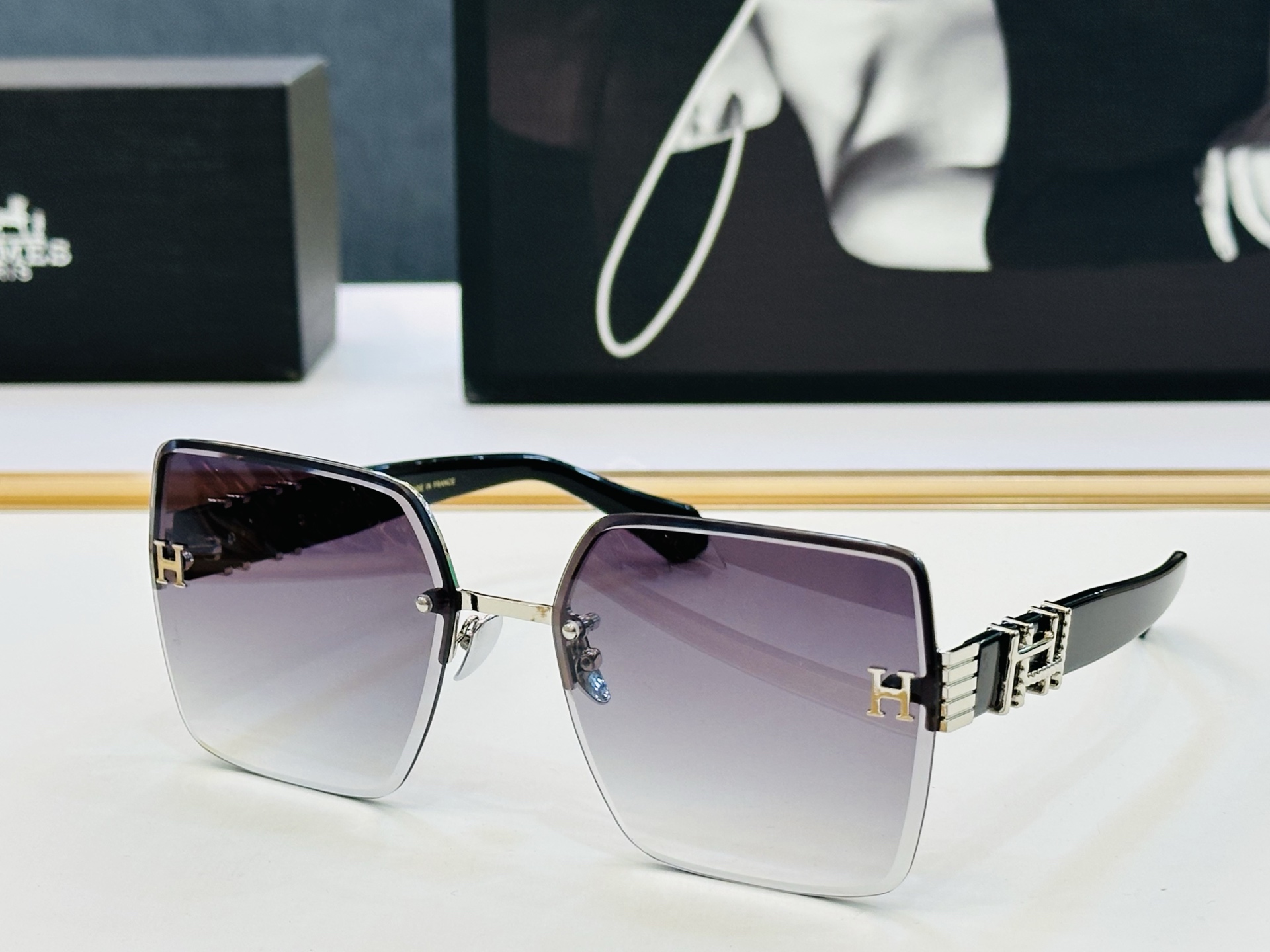 [玫瑰]爱马仕 网红款 9707 Size：62口17-143 👏🎉超级经典 高品质墨镜🎈色][色] b