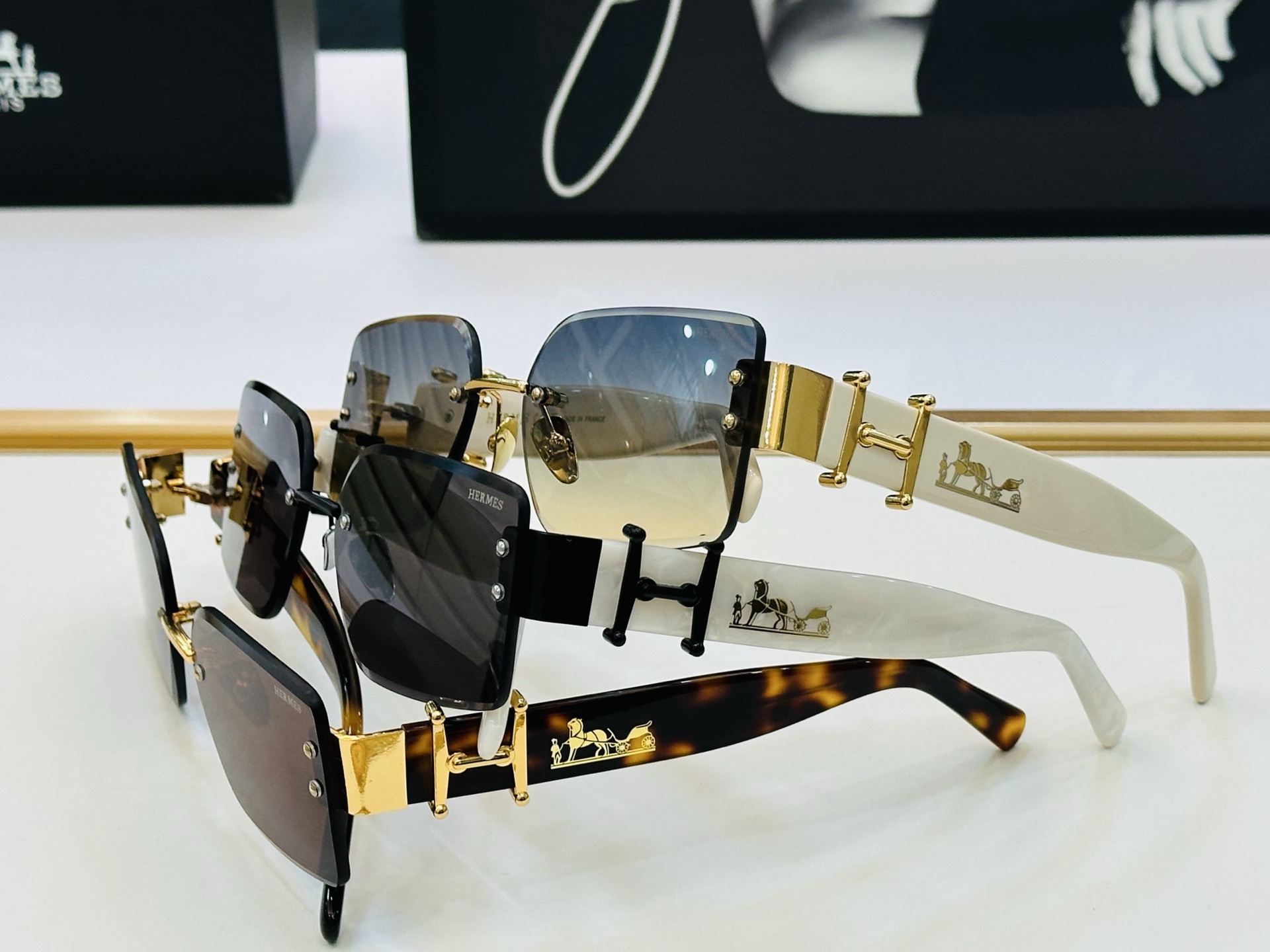 [玫瑰]爱马仕 网红款 9701 Size：59口17-142 👏🎉超级经典 高品质墨镜🎈色][色] b