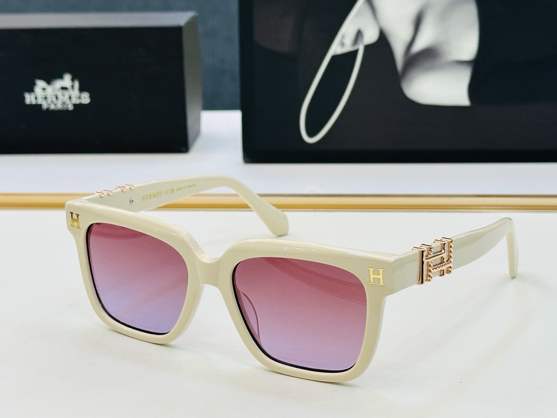 [玫瑰]爱马仕 网红款 9706 Size：55口18-145 👏🎉超级经典 高品质墨镜🎈色][色] b