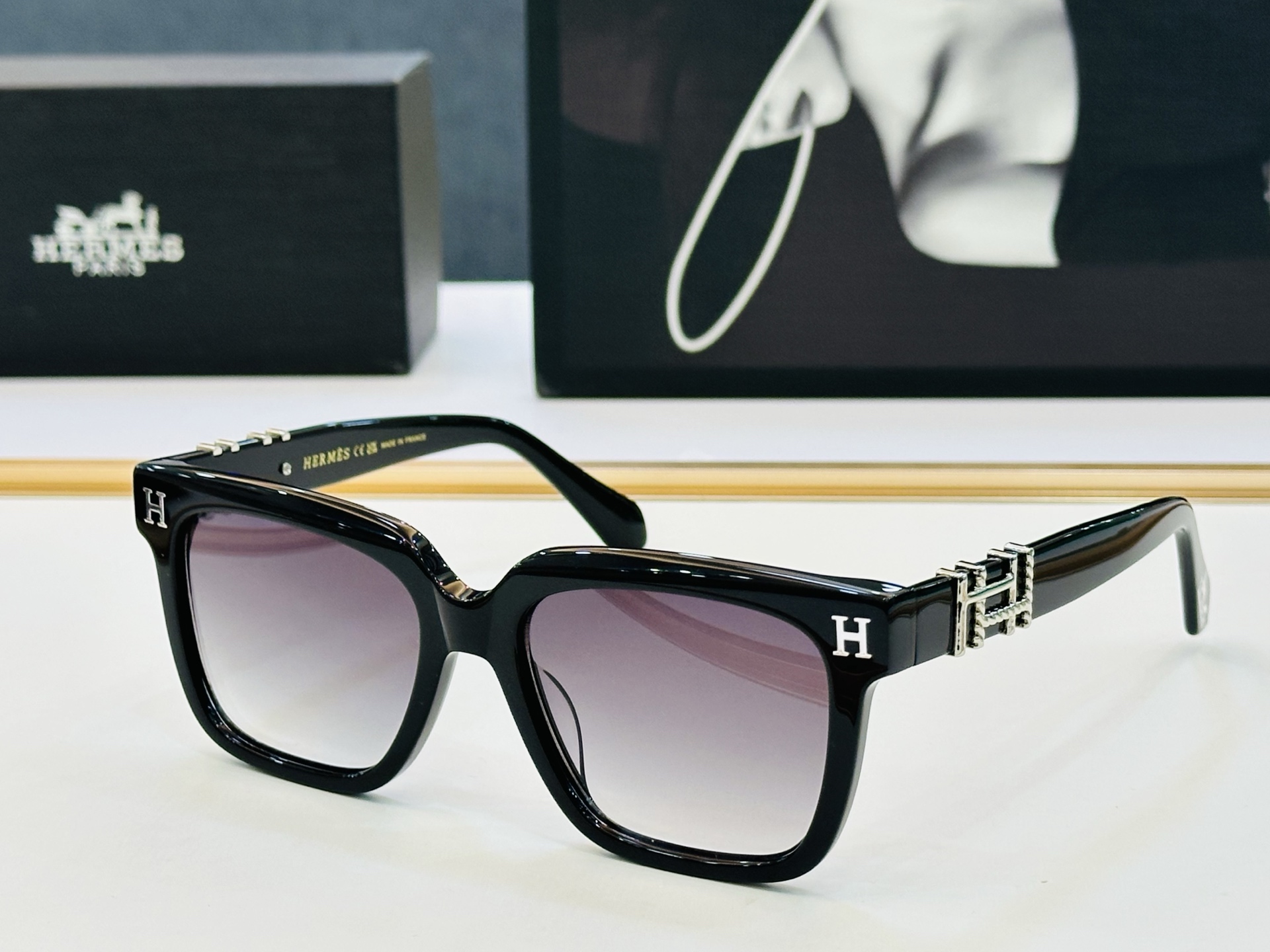 [玫瑰]爱马仕 网红款 9706 Size：55口18-145 👏🎉超级经典 高品质墨镜🎈色][色] b