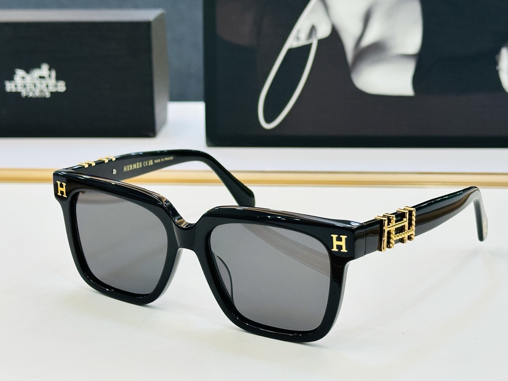 [玫瑰]爱马仕 网红款 9706 Size：55口18-145 👏🎉超级经典 高品质墨镜🎈色][色] b