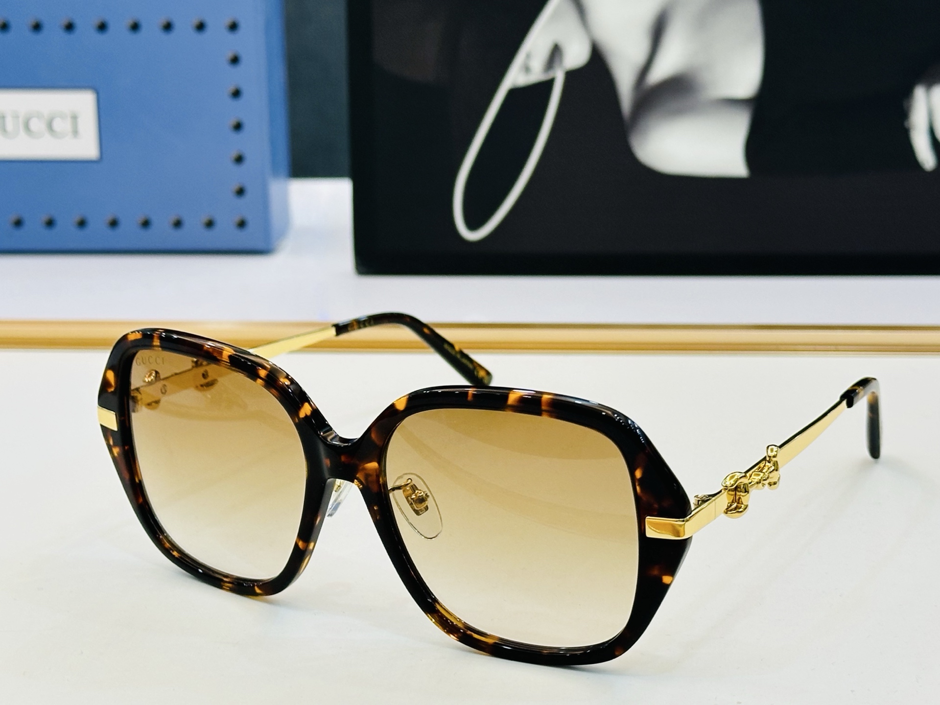 GUCC*🔻 古家GG2055SA Size：57口17-145 原版墨镜搭配镜框🔝🔝时尚靓丽 q个性十