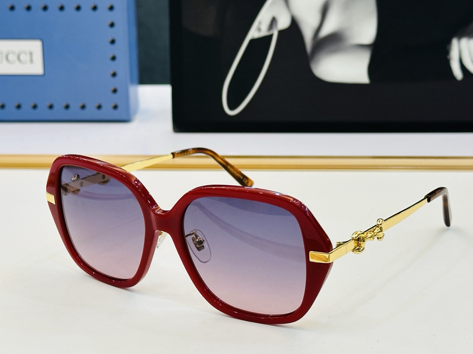 GUCC*🔻 古家GG2055SA Size：57口17-145 原版墨镜搭配镜框🔝🔝时尚靓丽 q个性十