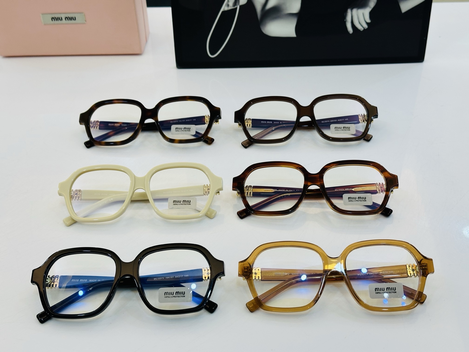 ❤️❤️🆕 谬家 MU03YV Size：54口17-145 [玫瑰]得意]微笑] 一 独具品质 配光镜