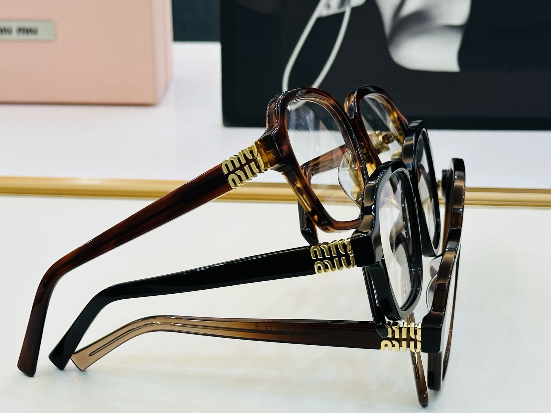 ❤️❤️🆕 谬家 MU03YV Size：54口17-145 [玫瑰]得意]微笑] 一 独具品质 配光镜