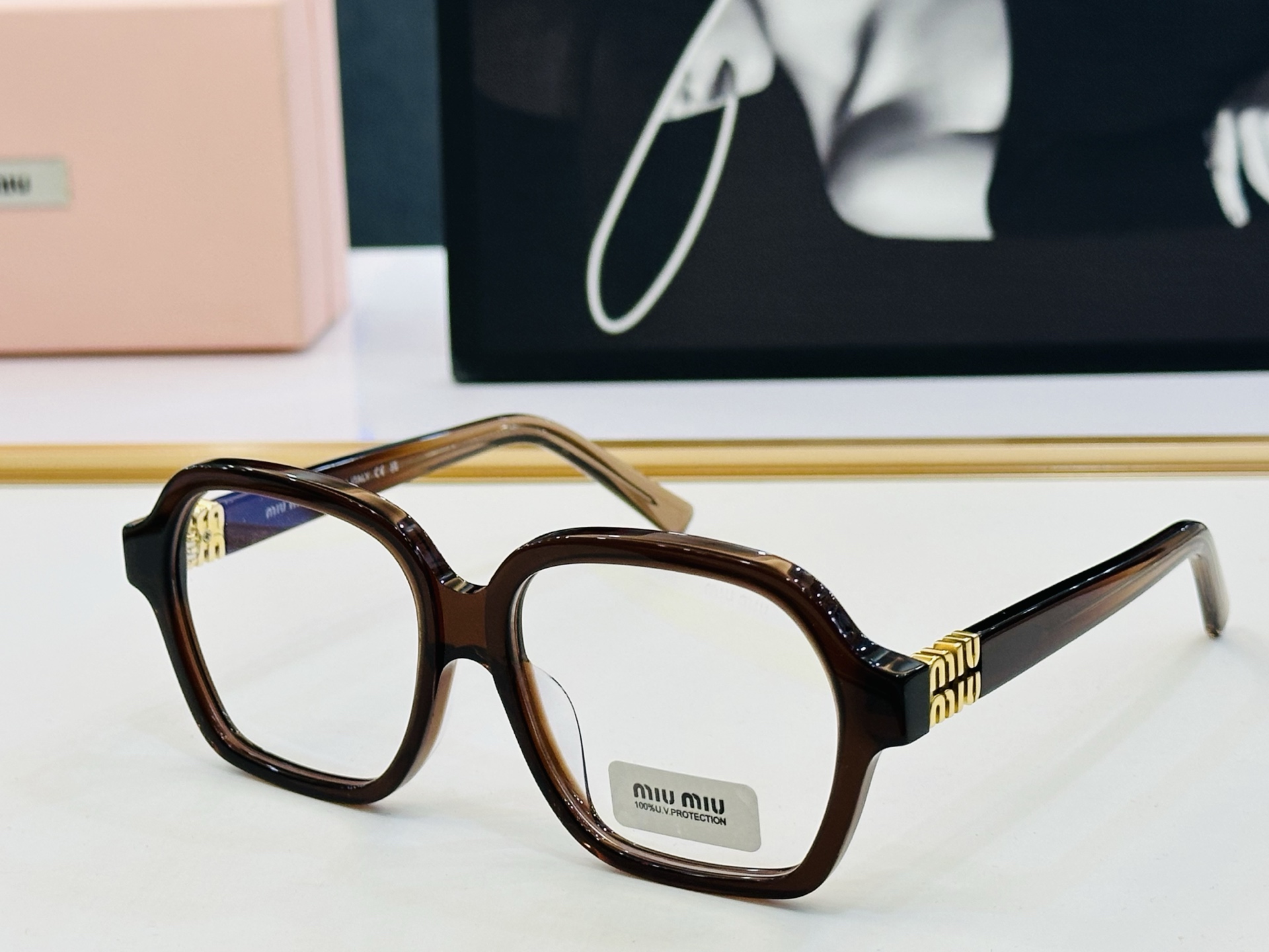 ❤️❤️🆕 谬家 MU03YV Size：54口17-145 [玫瑰]得意]微笑] 一 独具品质 配光镜