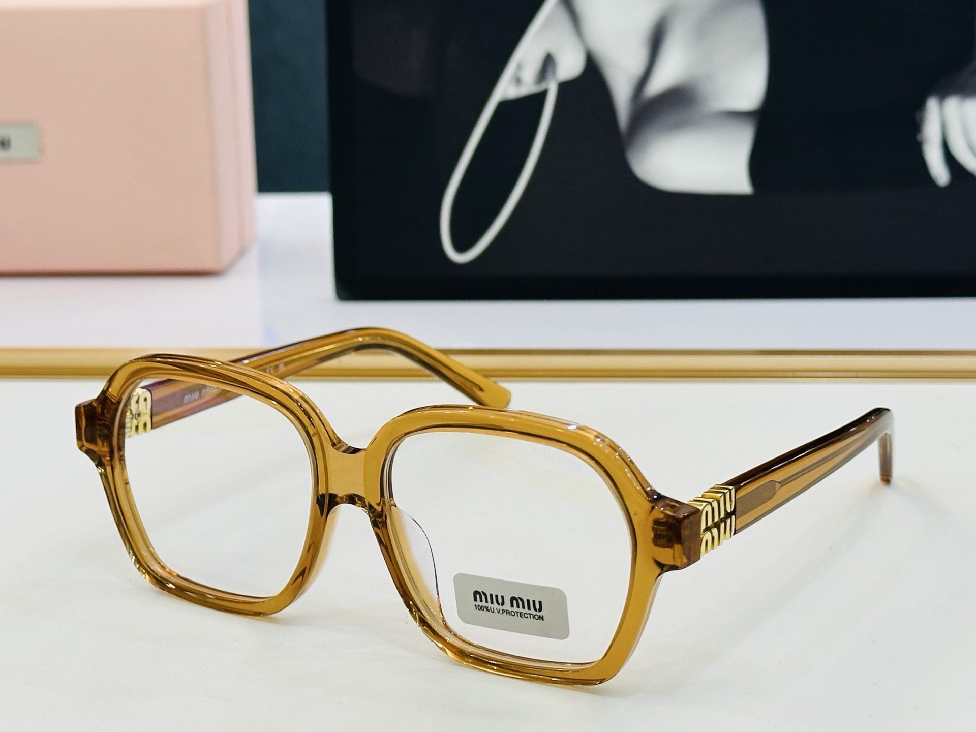 ❤️❤️🆕 谬家 MU03YV Size：54口17-145 [玫瑰]得意]微笑] 一 独具品质 配光镜