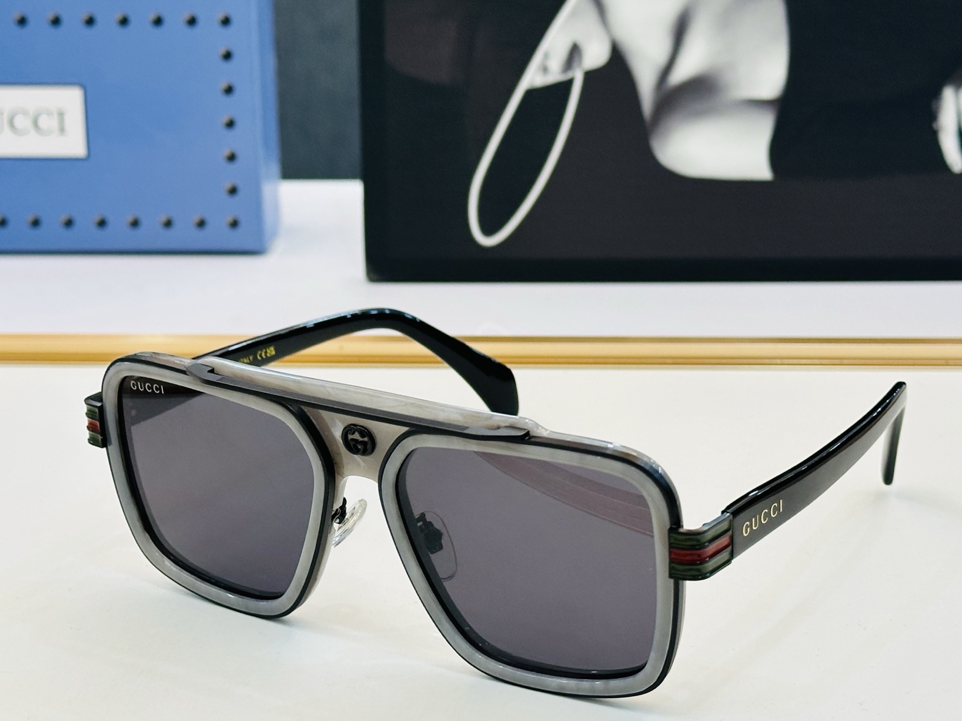 🔺GUCC*🔻 古家GG1607 Size：57口19-145 女士款 墨镜搭配镜框🔝🔝时尚靓丽 K个性