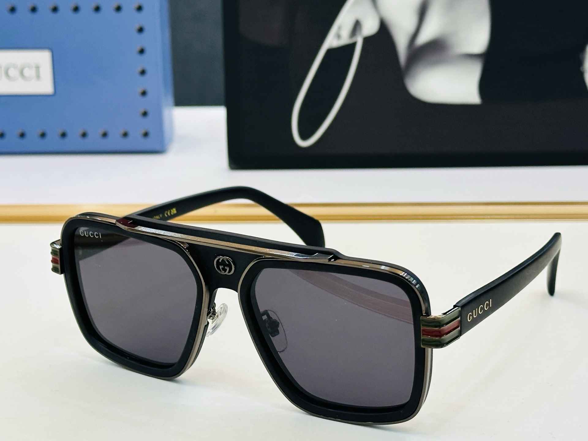 🔺GUCC*🔻 古家GG1607 Size：57口19-145 女士款 墨镜搭配镜框🔝🔝时尚靓丽 K个性