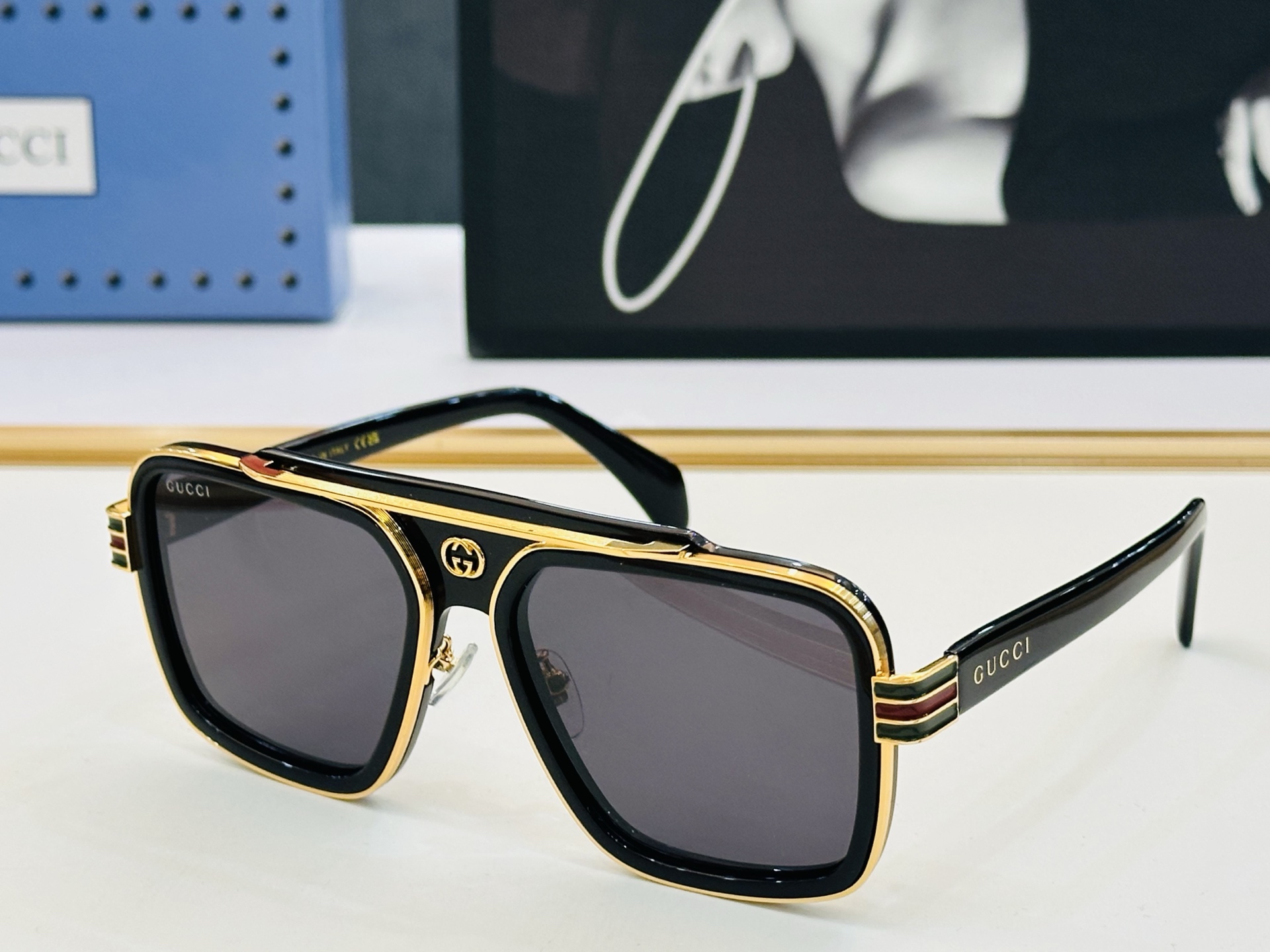 🔺GUCC*🔻 古家GG1607 Size：57口19-145 女士款 墨镜搭配镜框🔝🔝时尚靓丽 K个性