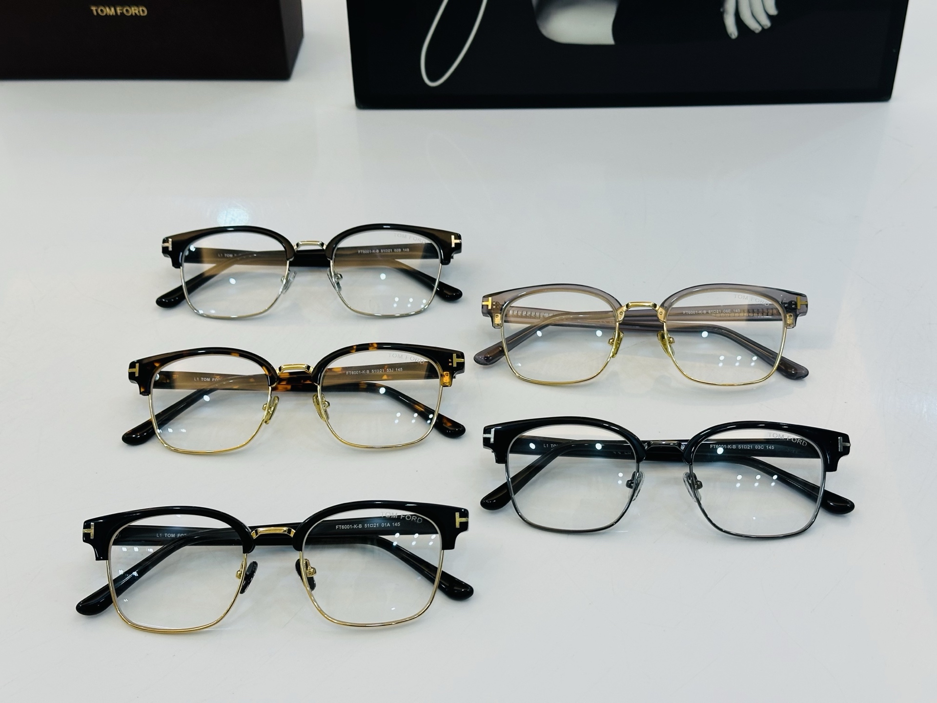 🎉TOM FOR*🎉汤姆家 Model: FT6001 Size：51口21-145 时尚框 板材👓 C