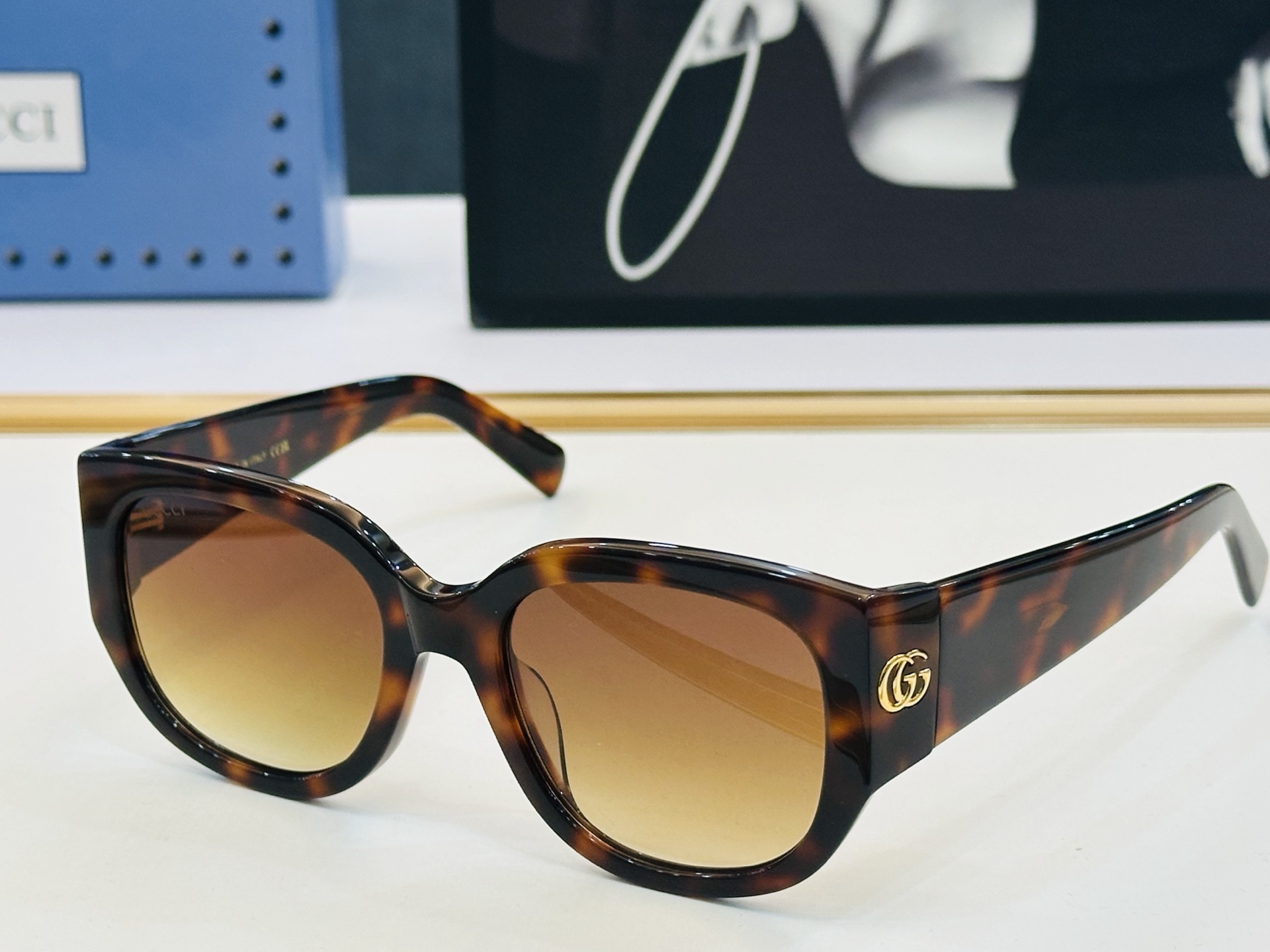 🔺GUCC*🔻 古家GG1587S Size：53口20-140 女士款 搭配镜框🔝🔝D时尚靓丽 个性十