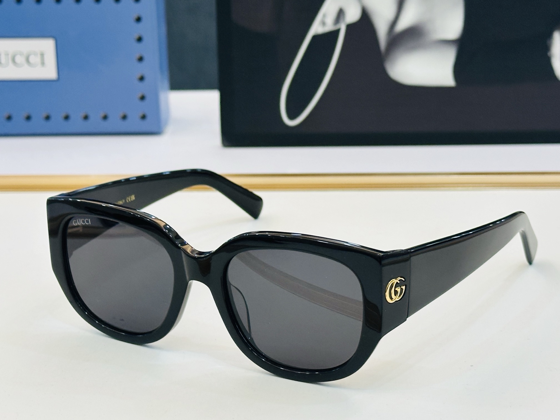 🔺GUCC*🔻 古家GG1587S Size：53口20-140 女士款 搭配镜框🔝🔝D时尚靓丽 个性十