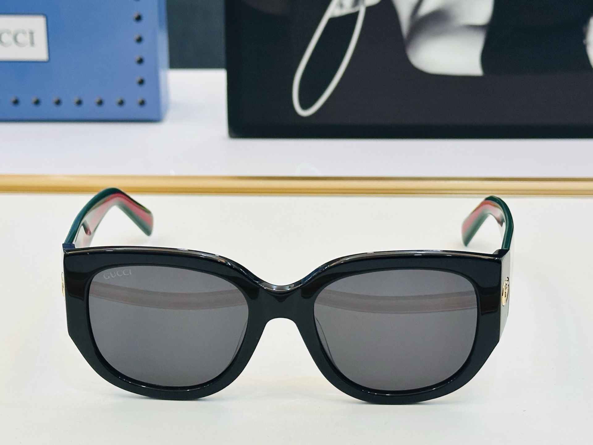 🔺GUCC*🔻 古家GG1587S Size：53口20-140 女士款 搭配镜框🔝🔝D时尚靓丽 个性十