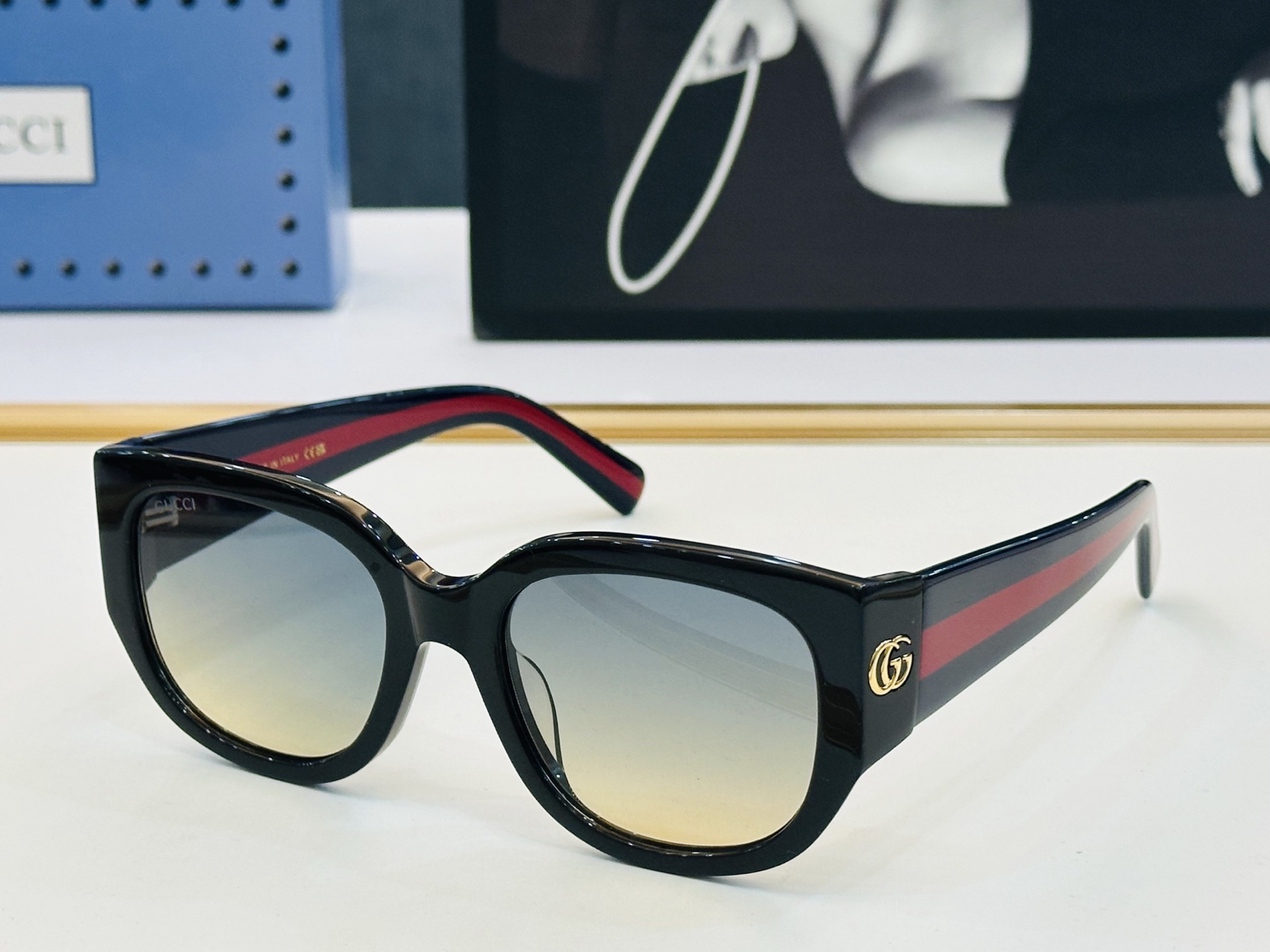 🔺GUCC*🔻 古家GG1587S Size：53口20-140 女士款 搭配镜框🔝🔝D时尚靓丽 个性十
