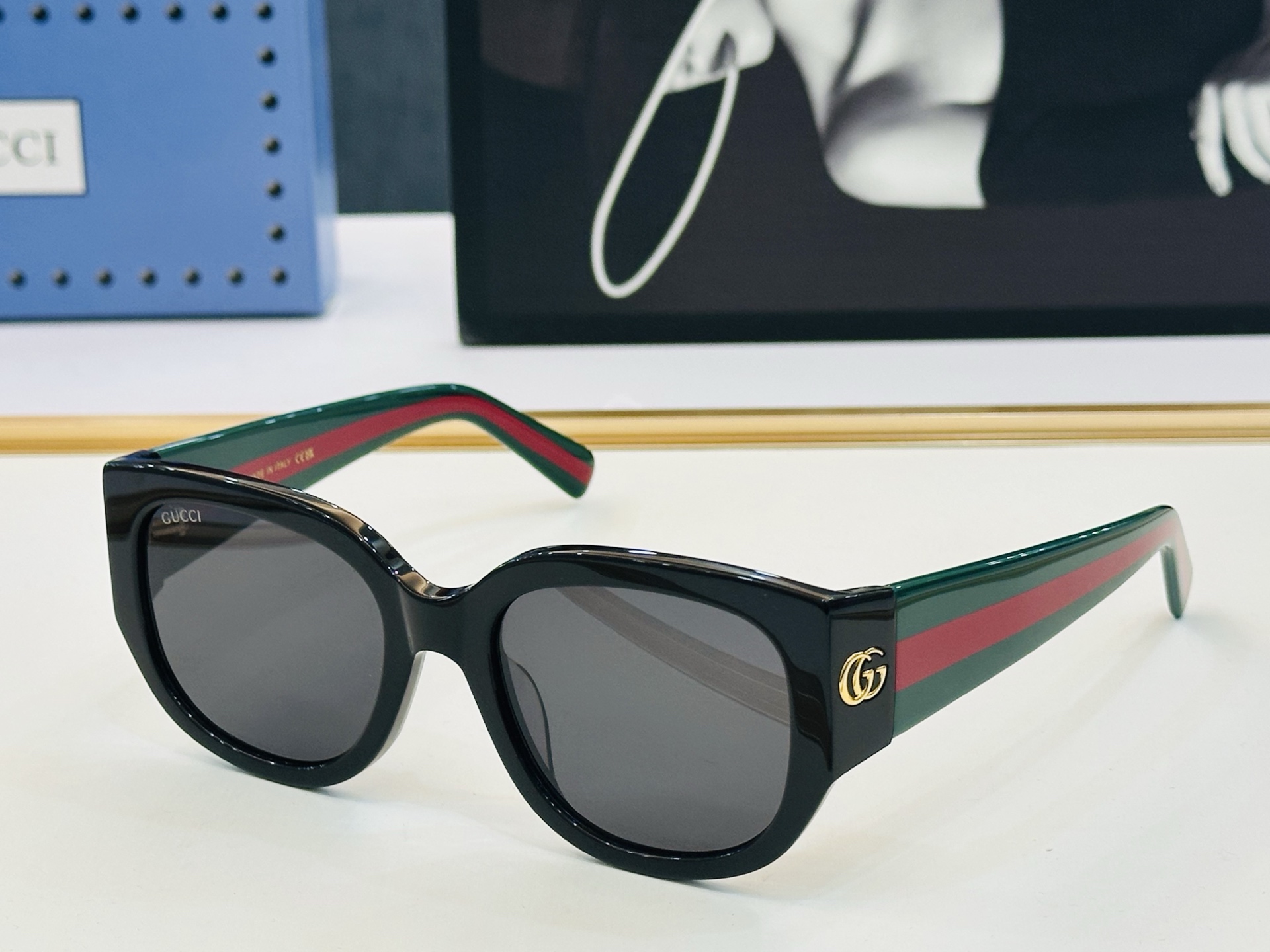 🔺GUCC*🔻 古家GG1587S Size：53口20-140 女士款 搭配镜框🔝🔝D时尚靓丽 个性十