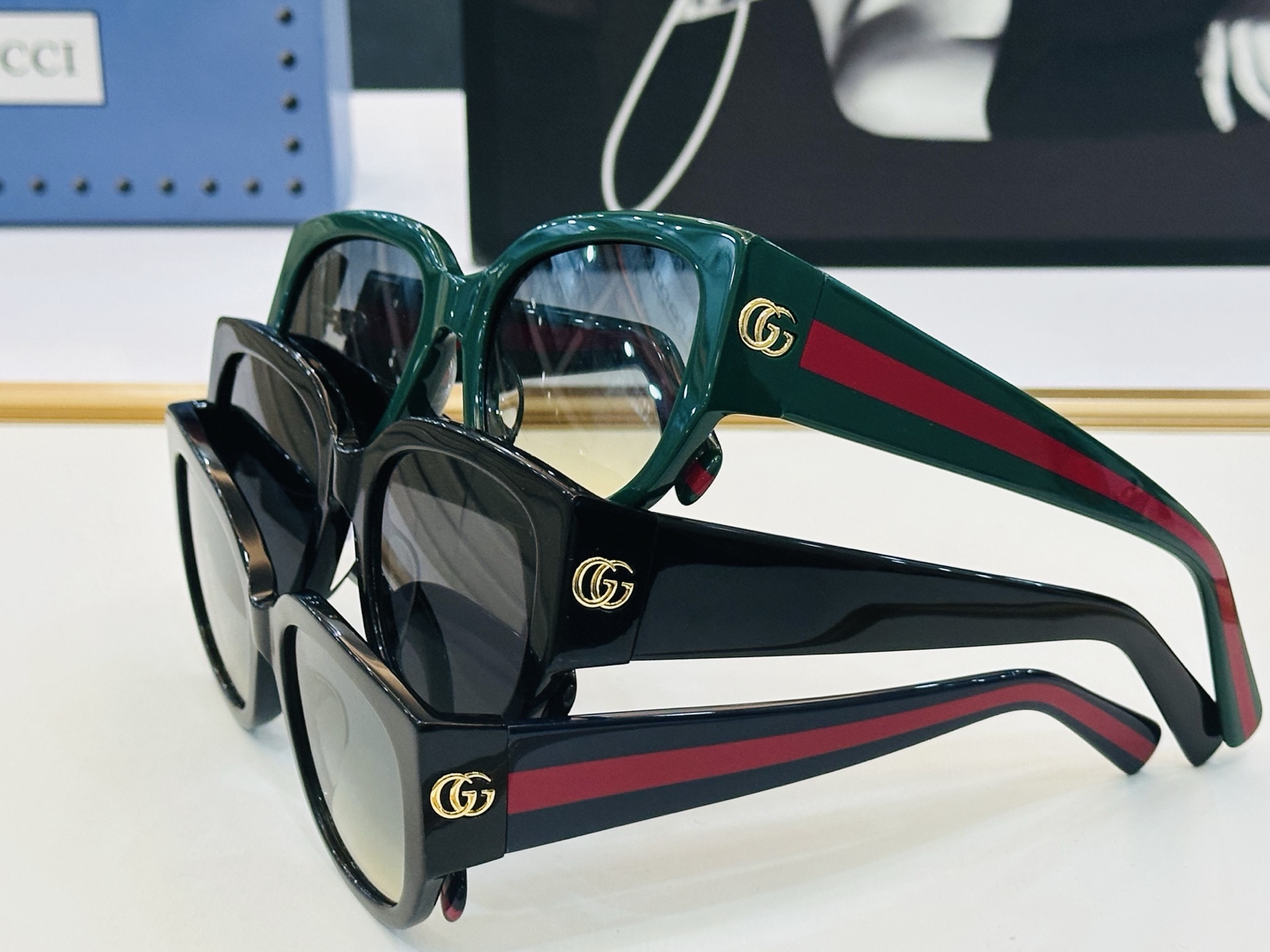 🔺GUCC*🔻 古家GG1587S Size：53口20-140 女士款 搭配镜框🔝🔝D时尚靓丽 个性十