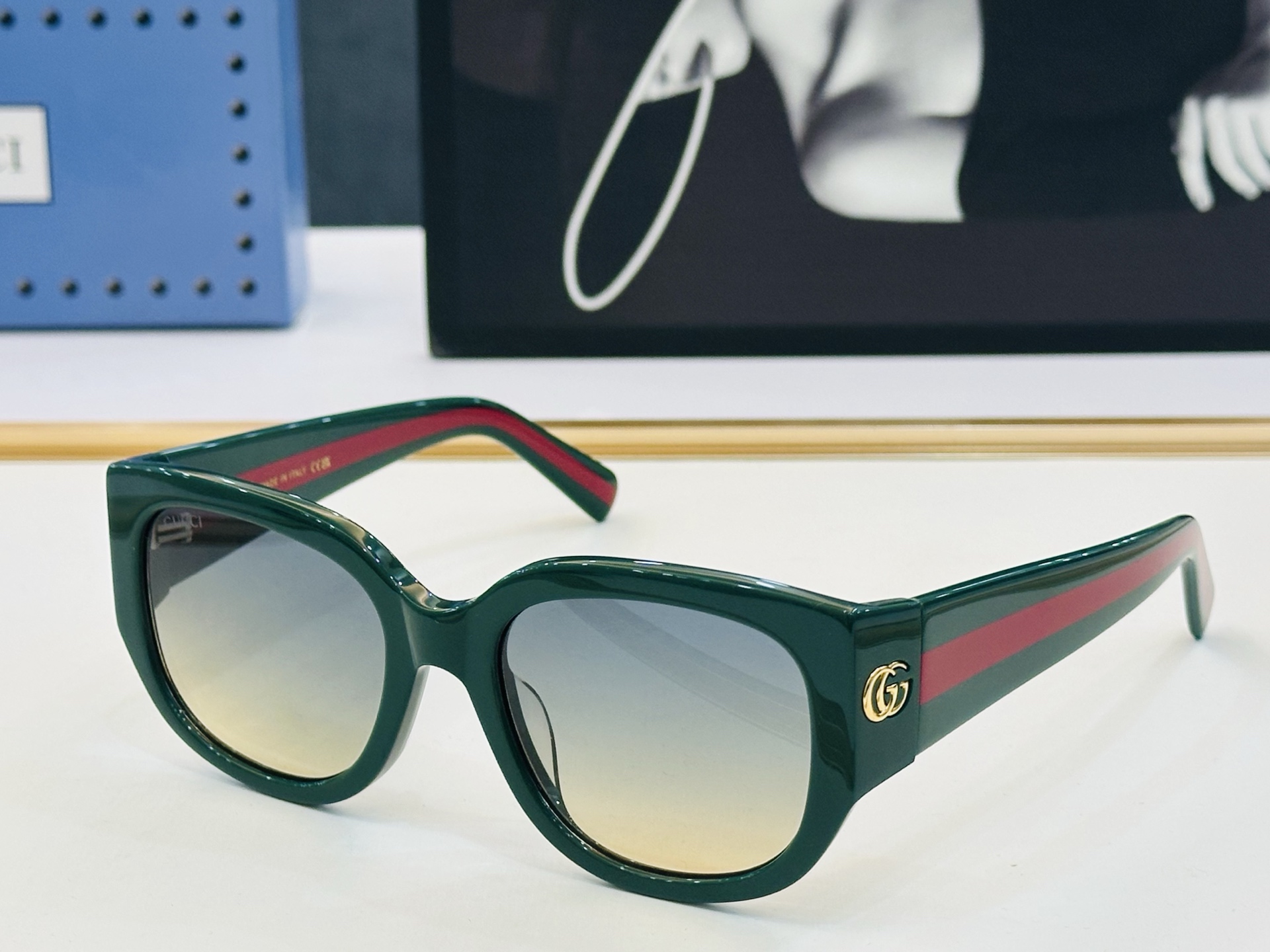 🔺GUCC*🔻 古家GG1587S Size：53口20-140 女士款 搭配镜框🔝🔝D时尚靓丽 个性十