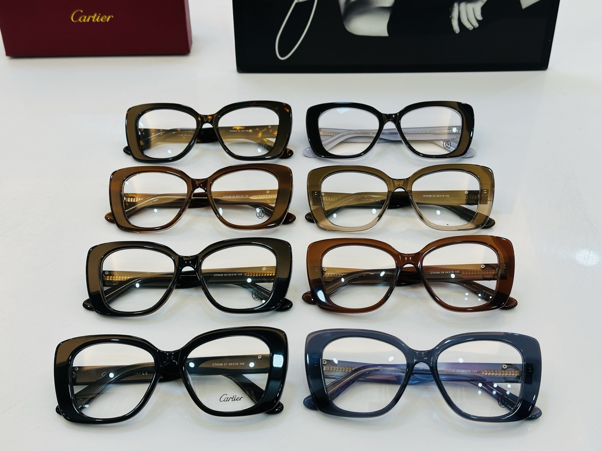 Cartier-卡家 ✨CT0438 Size：54口19-145不挑脸型 简约大气 时尚休闲平光镜框 