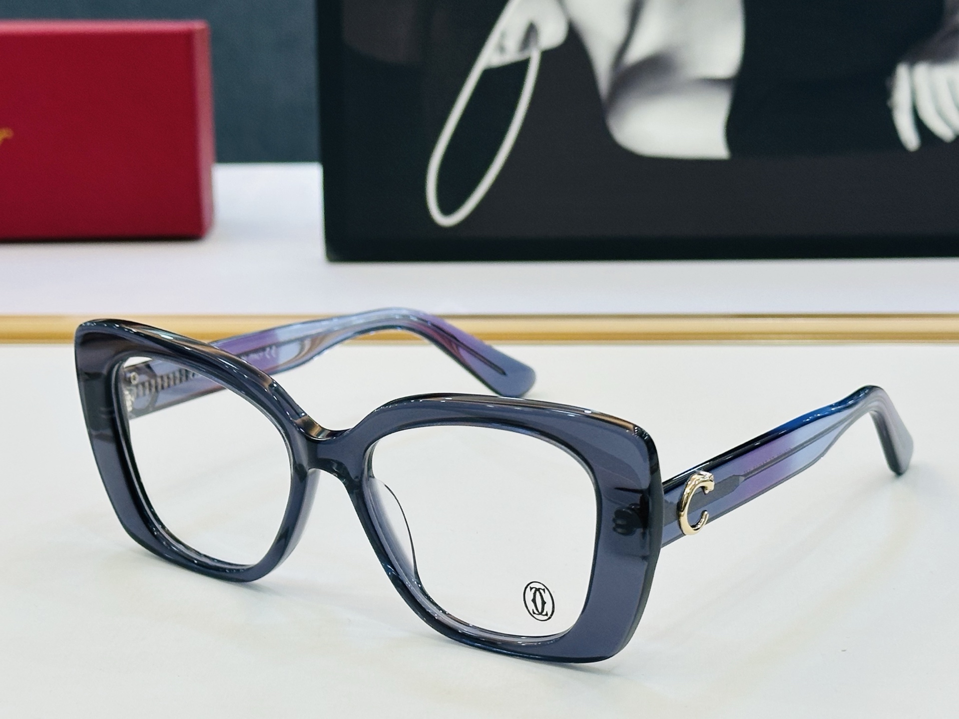 Cartier-卡家 ✨CT0438 Size：54口19-145不挑脸型 简约大气 时尚休闲平光镜框 