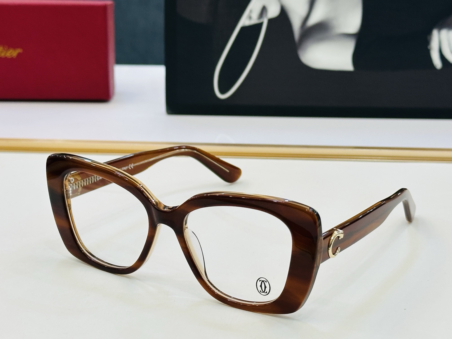 Cartier-卡家 ✨CT0438 Size：54口19-145不挑脸型 简约大气 时尚休闲平光镜框 