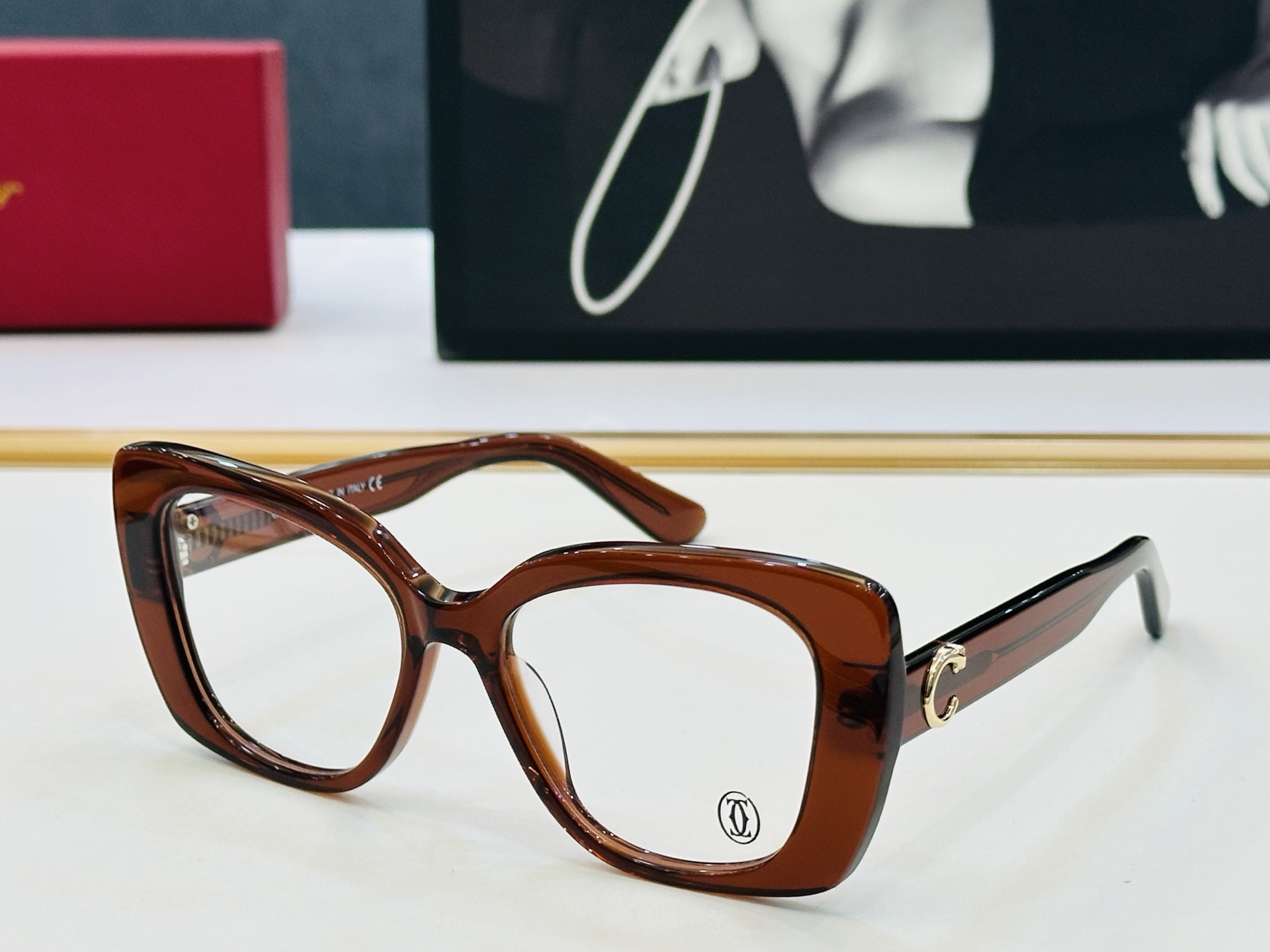 Cartier-卡家 ✨CT0438 Size：54口19-145不挑脸型 简约大气 时尚休闲平光镜框 