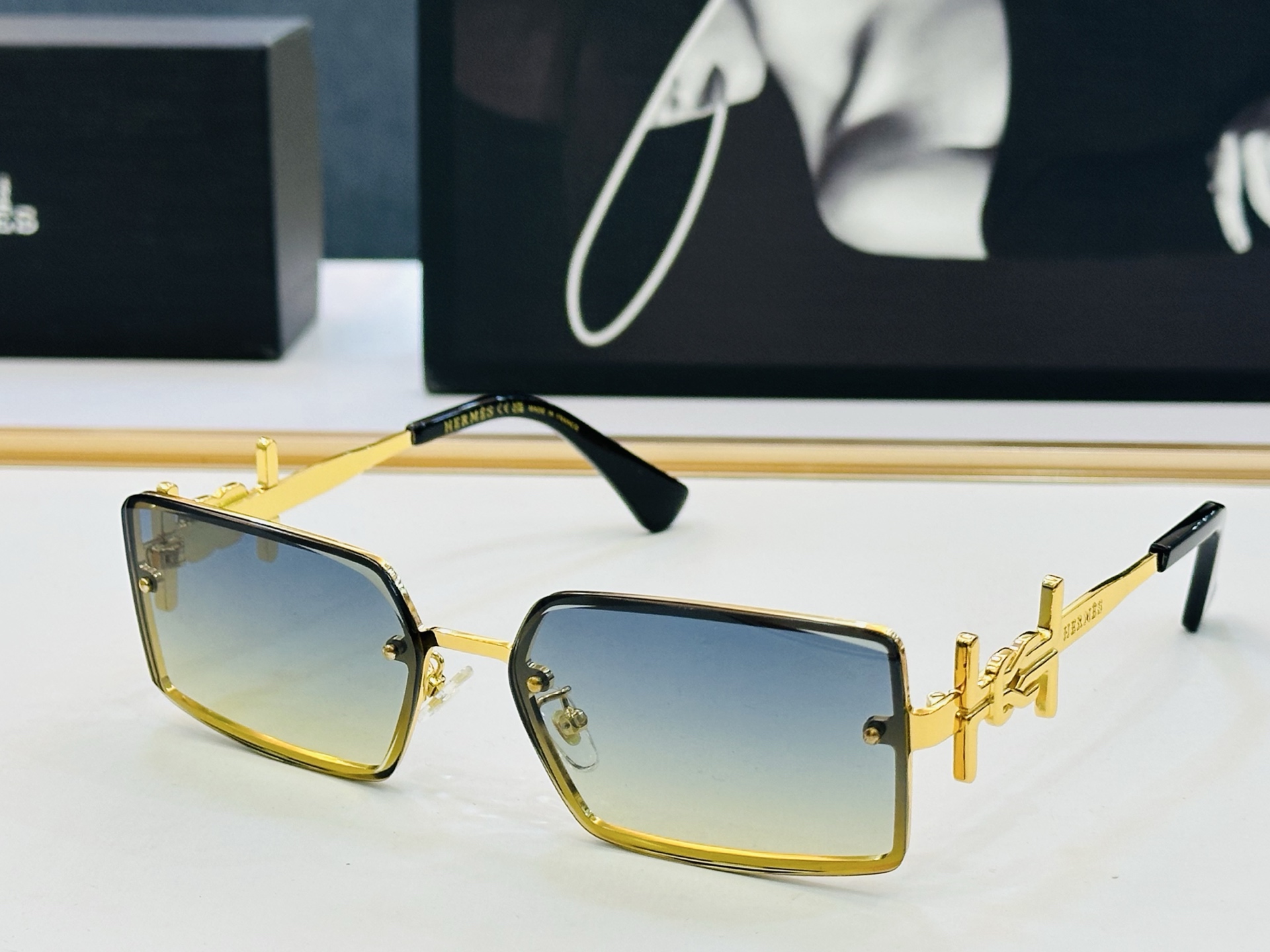 爱马仕 网红款 9716 Size：60口16-145 👏🎉超级经典 高品质墨镜🎈色][色] 倍戴豪无压