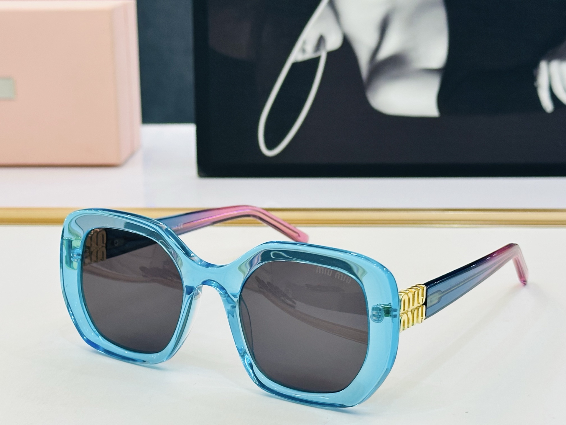 ❤️❤️🆕 谬家 MU08YVF Size：53口19-145 [玫瑰]得意]微笑] Z独具品质 太阳镜