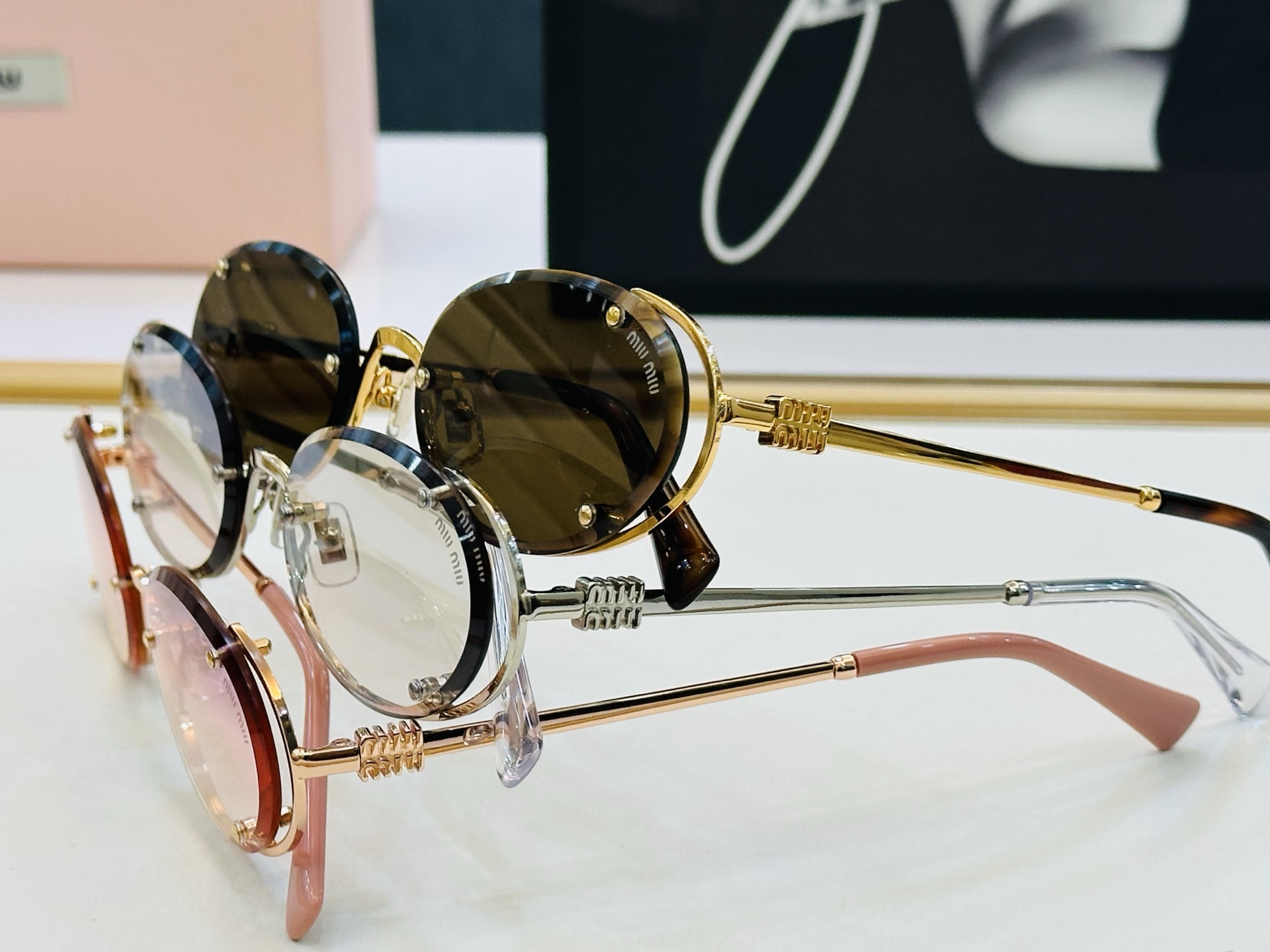 谬家 MU171AV Size：56口18-142 女士太阳眼镜 [玫瑰][玫瑰] 高档 XL时尚墨镜潮