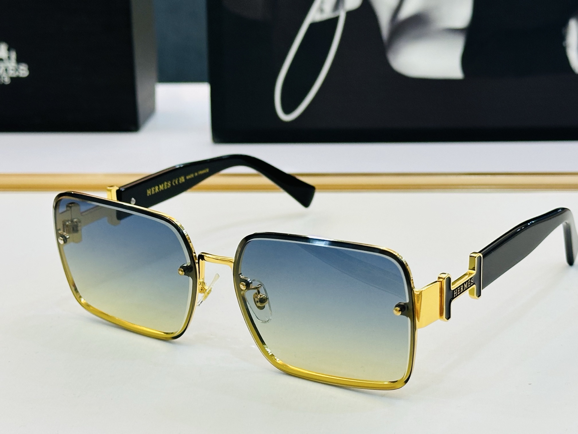 爱马仕 网红款 9715 Size：62口16-143 👏🎉超级经典 高品质墨镜🎈色][色] 倍戴豪无压