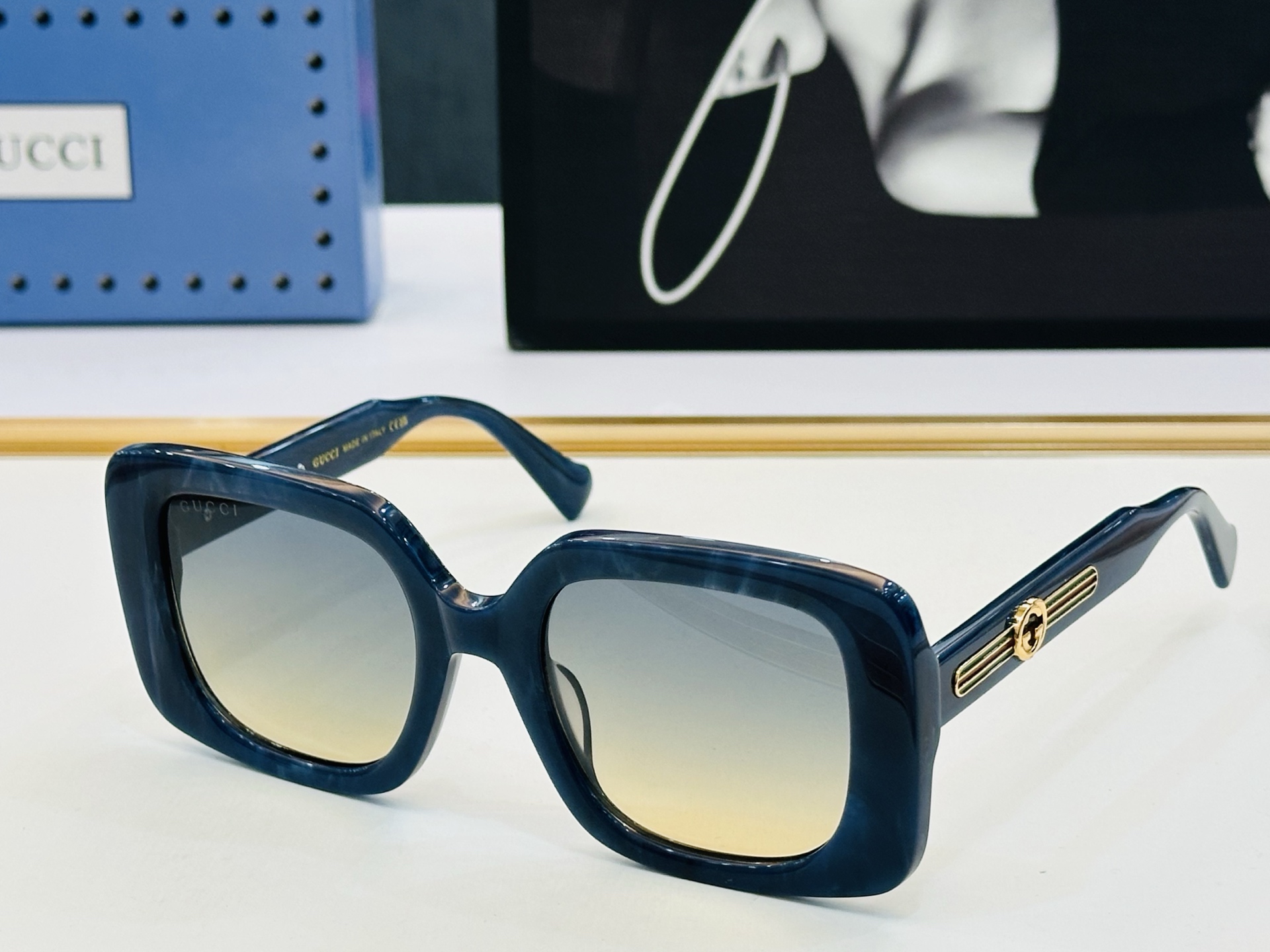 🔺GUCC*🔻 古家GG1557SK Size：54口23-145 女士款 搭配镜框🔝🔝J时尚靓丽 个性