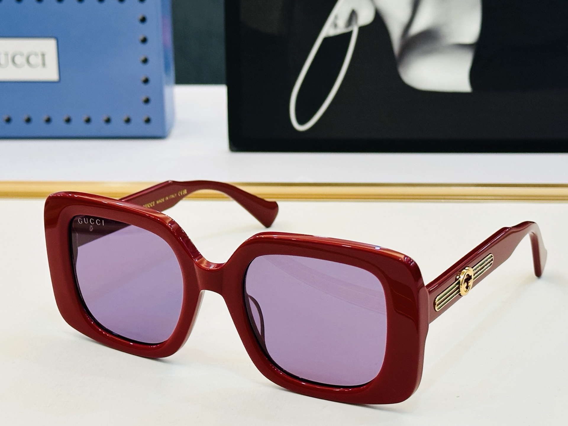 🔺GUCC*🔻 古家GG1557SK Size：54口23-145 女士款 搭配镜框🔝🔝J时尚靓丽 个性