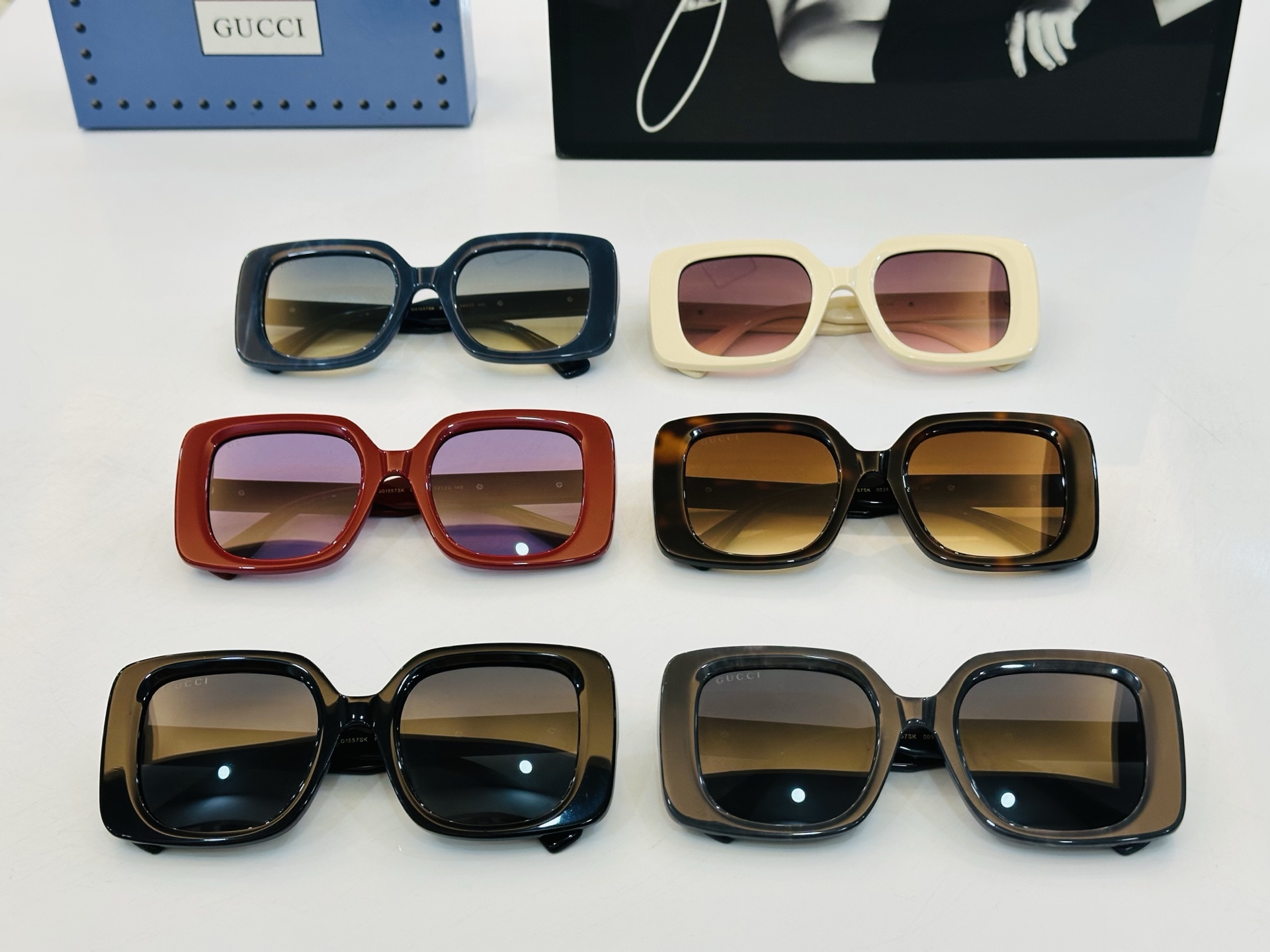 🔺GUCC*🔻 古家GG1557SK Size：54口23-145 女士款 搭配镜框🔝🔝J时尚靓丽 个性