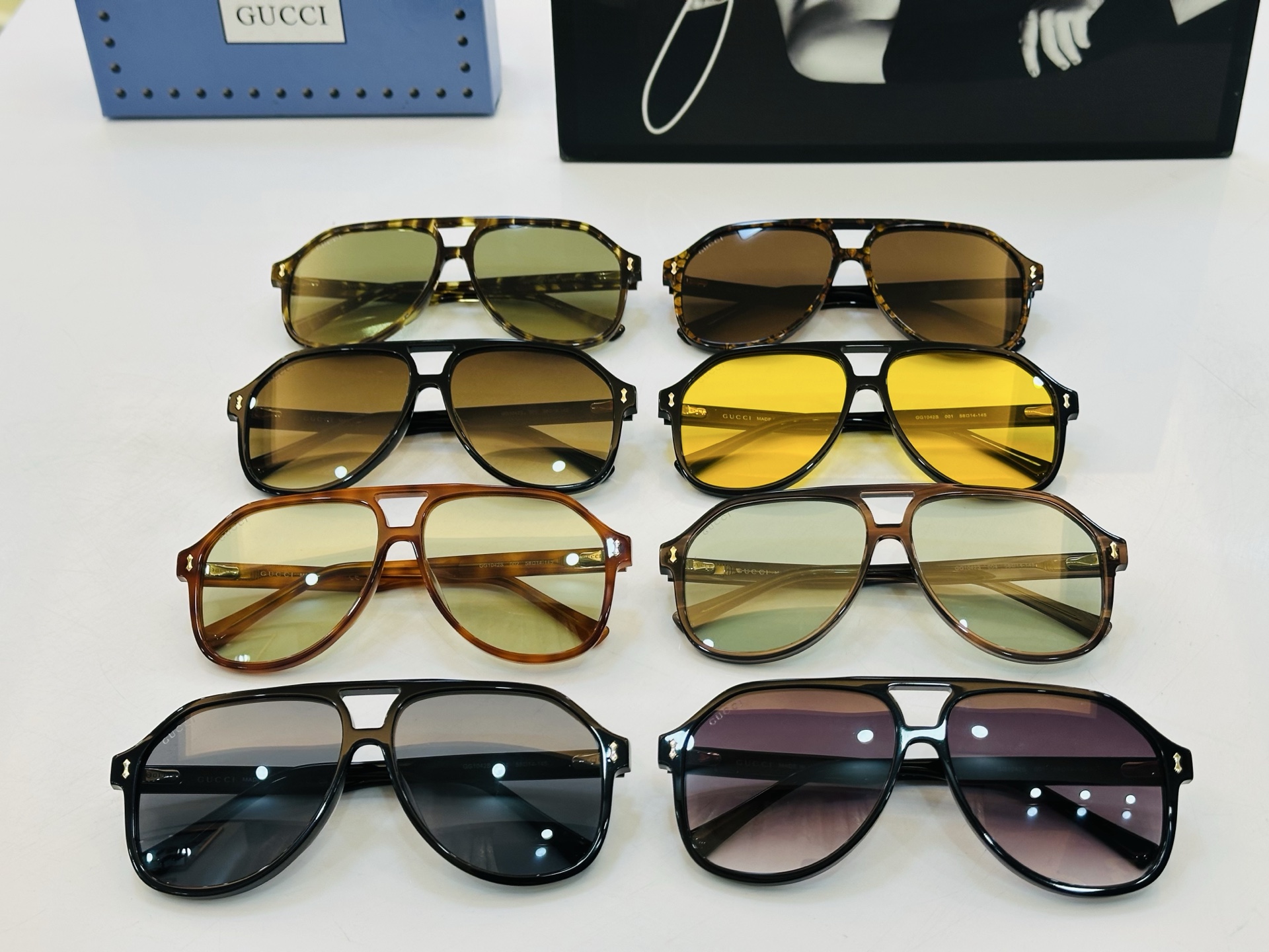 🔺GUCC*🔻 古家GG1042S Size：58口14-145 女士款 原版墨镜搭配镜框🔝🔝时尚靓丽 