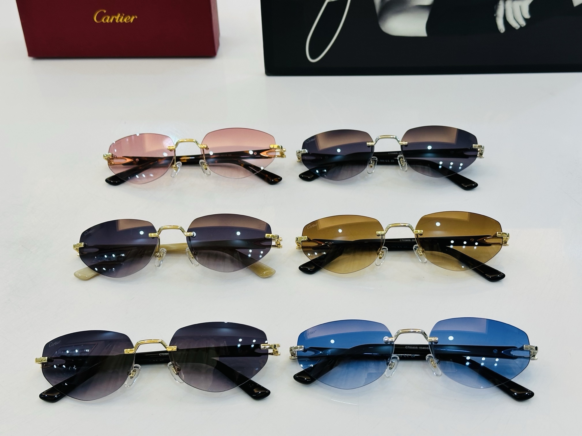 🆕 原版Cartie* 卡家 官网经典款 太阳镜 CT0580S Size：56口18-145 电镀工艺