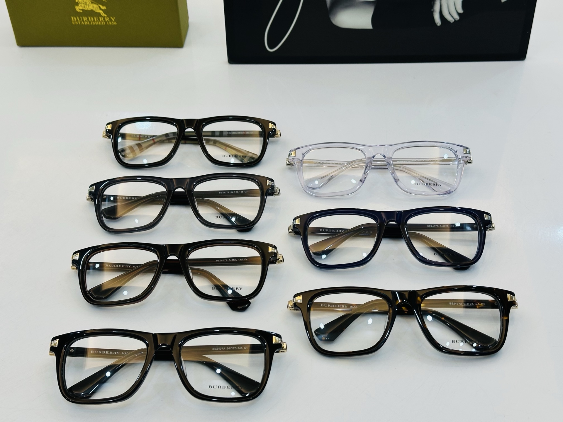 新款 BURBERR*🔻巴家 BE2437A 百搭镜架Size：54口20-145 🌲🌲🌲板材框 H多色