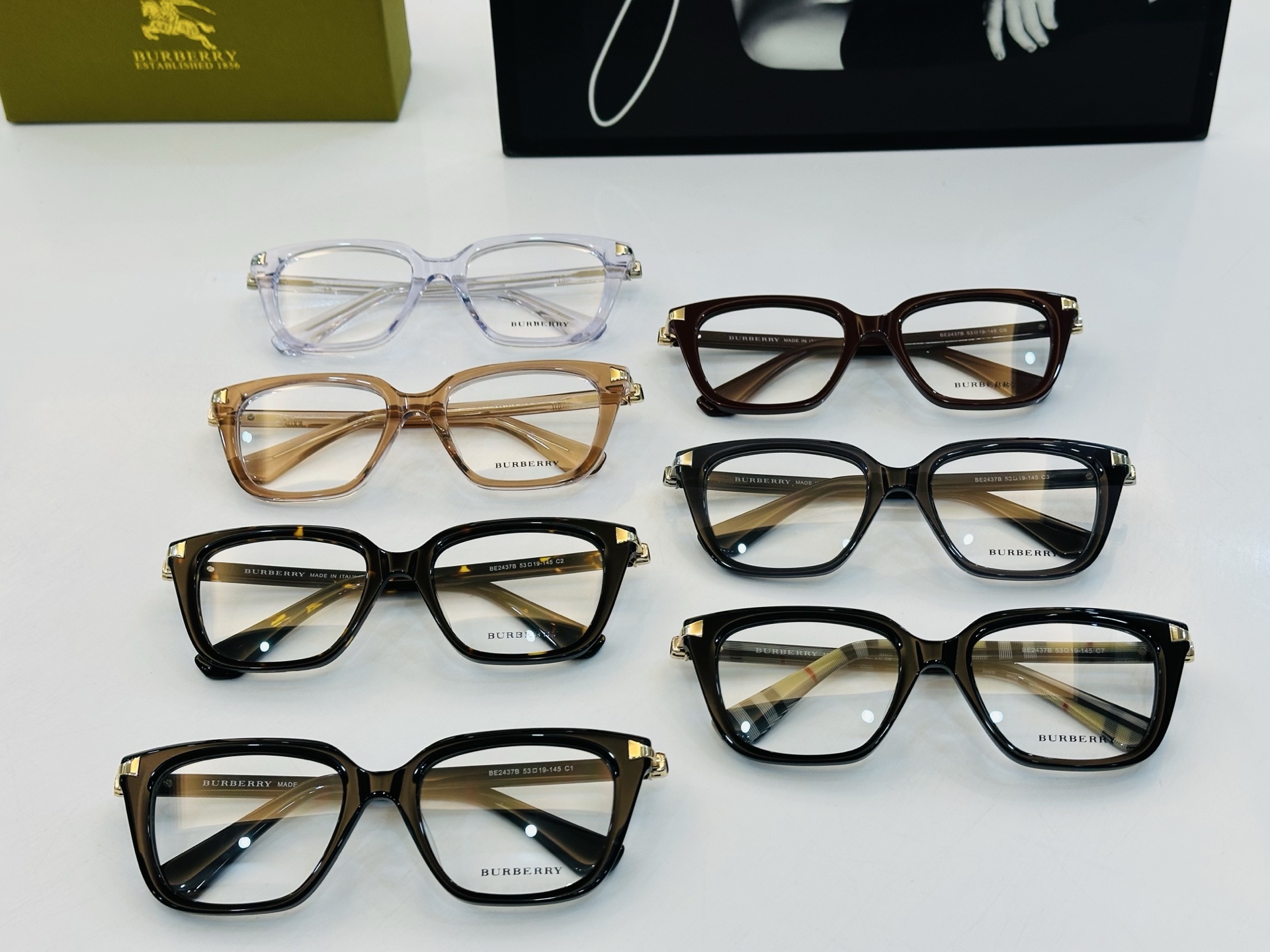 新款 BURBERR*🔻巴家 BE2437B 百搭镜架Size：53口19-145 🌲🌲🌲板材框 H多色