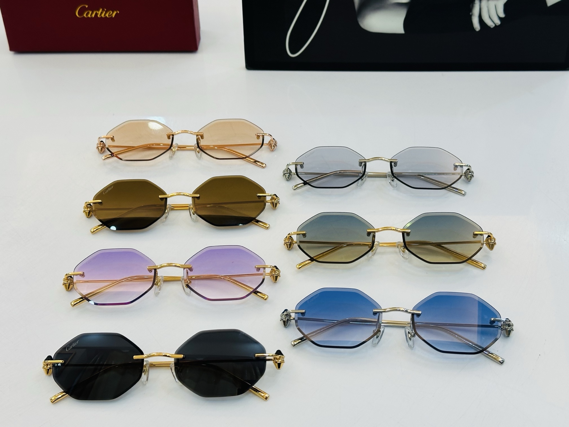 🆕 原版Cartie* 卡家 官网经典款 太阳镜 CT0721S Size：5518-142 电镀工艺精