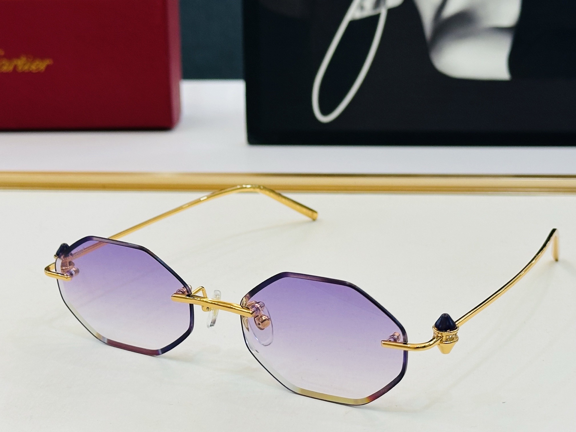 🆕 原版Cartie* 卡家 官网经典款 太阳镜 CT0721S Size：5518-142 电镀工艺精